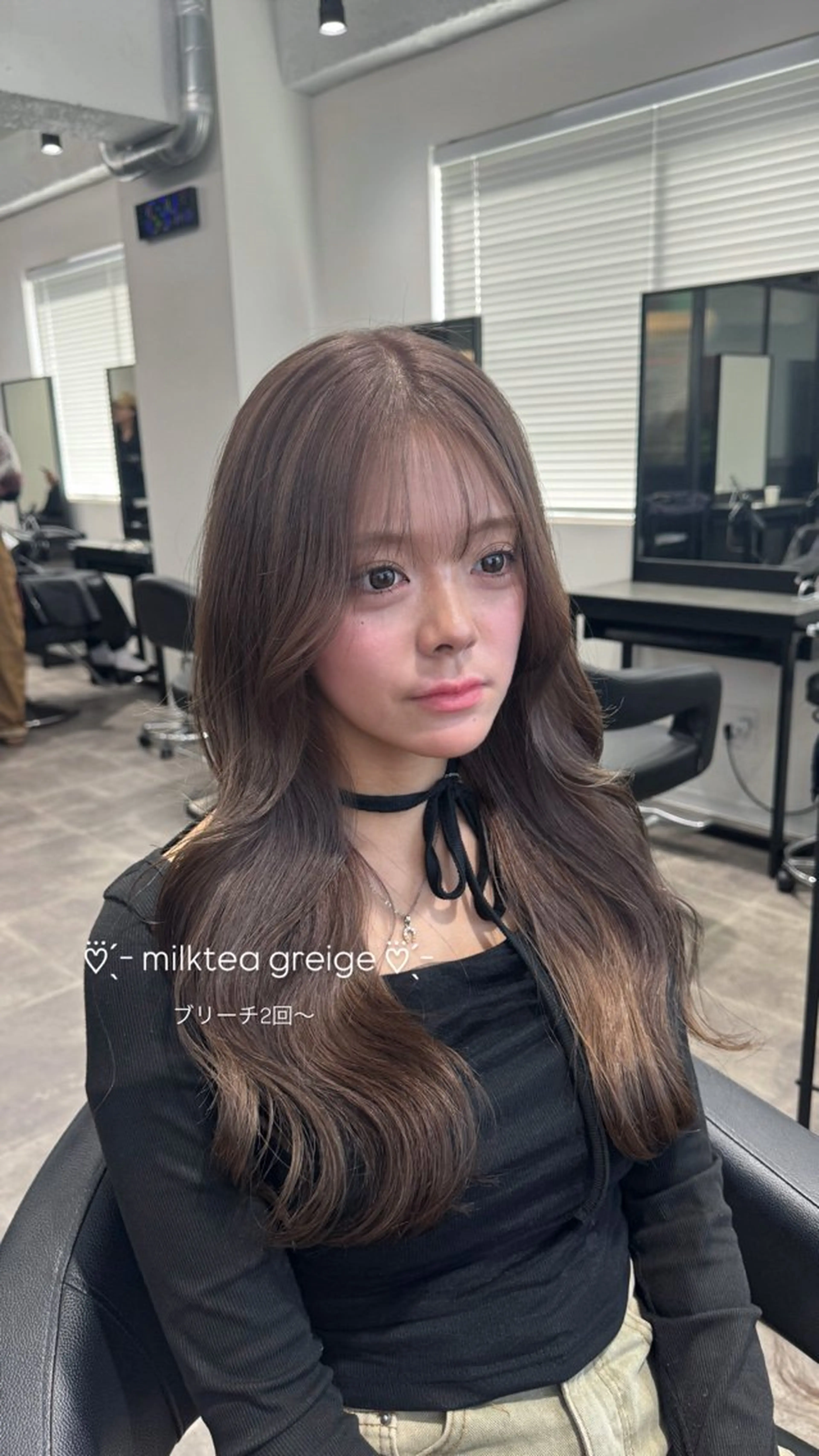 セミロング カラー ヘアアレンジ Over hair_ misakiのヘアスタイル