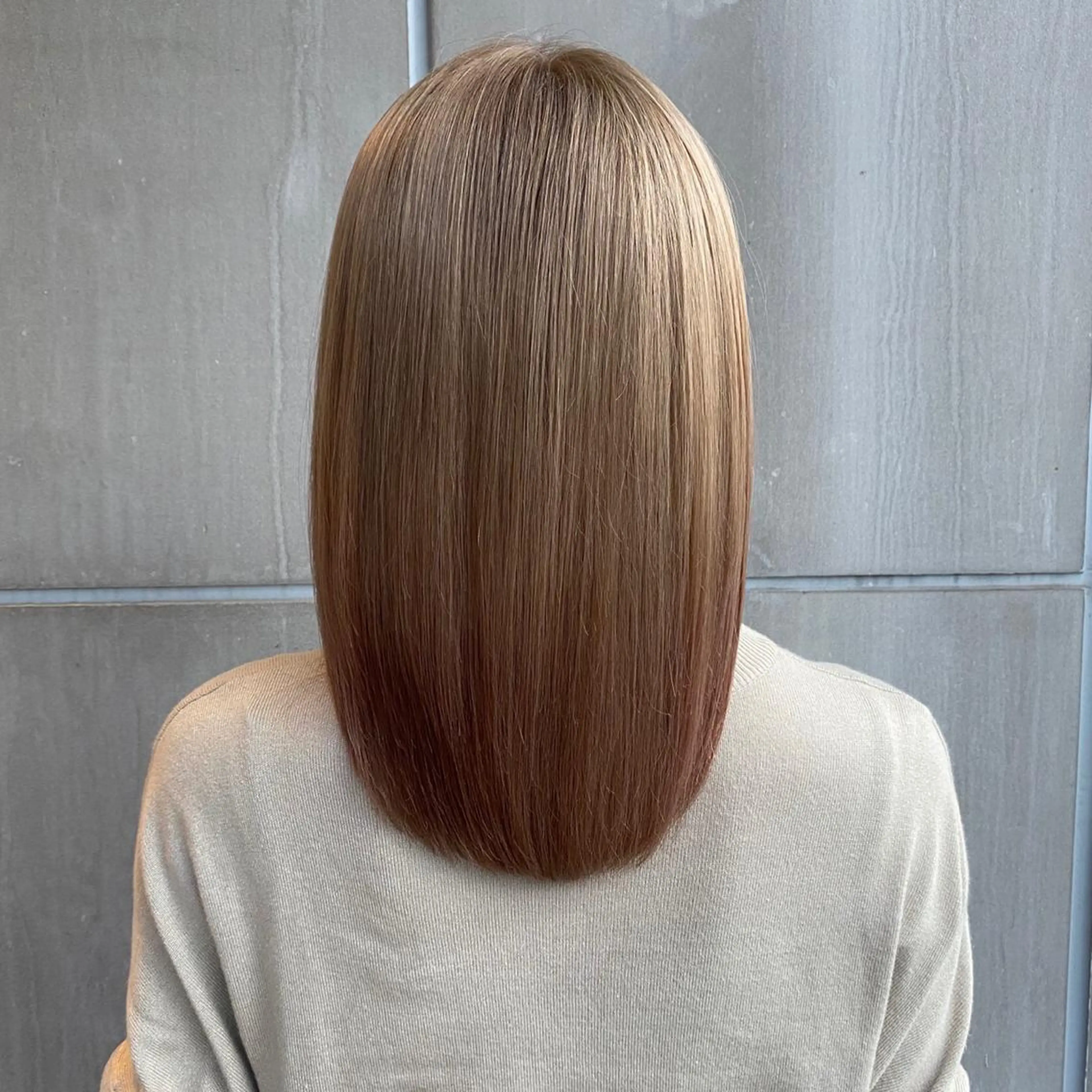 セミロング トリートメント 酸熱トリートメント たなか ちあきのヘアスタイル