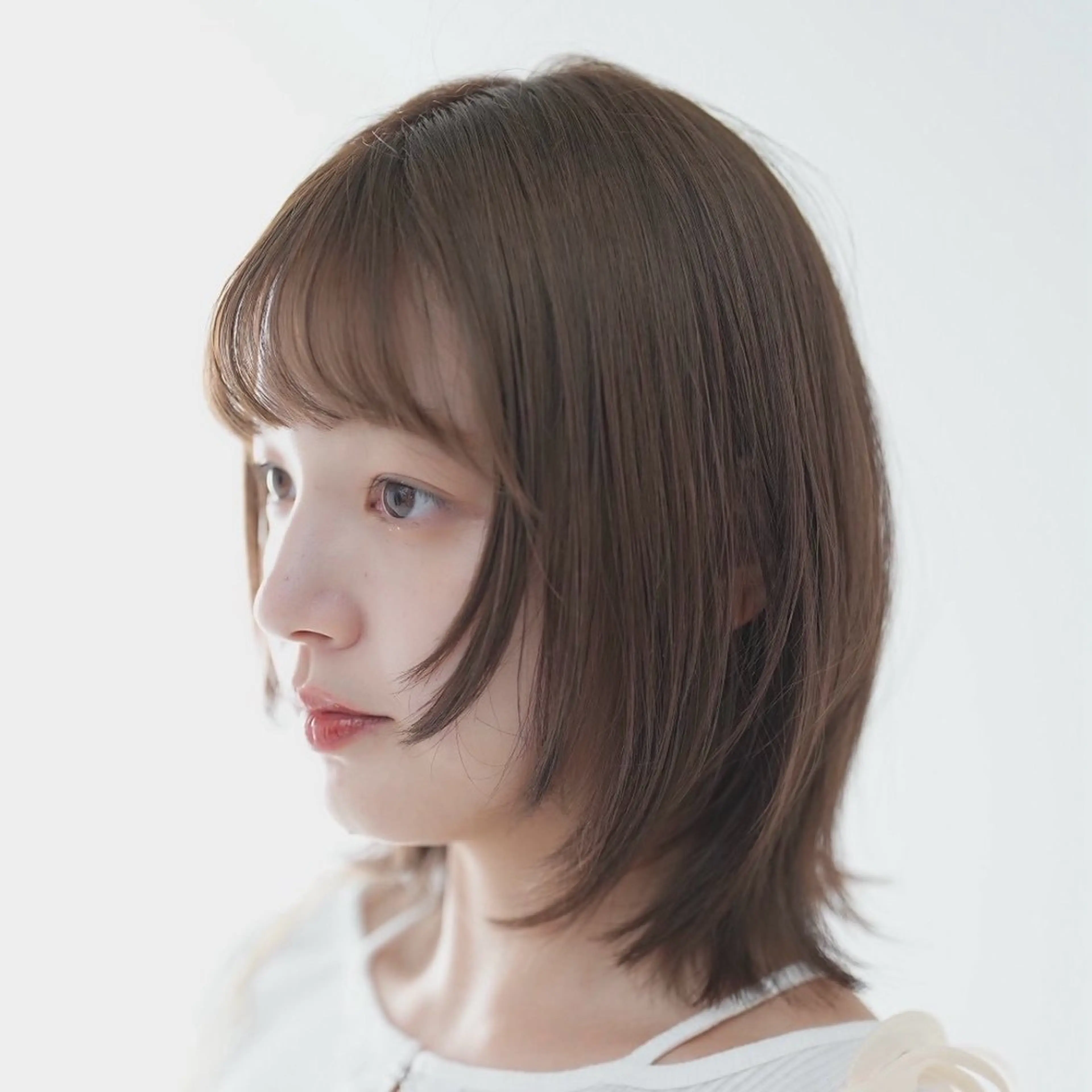 ミディアム カラー ヘアアレンジ ヘアカラー 韓国×艶髪 さきのヘアスタイル