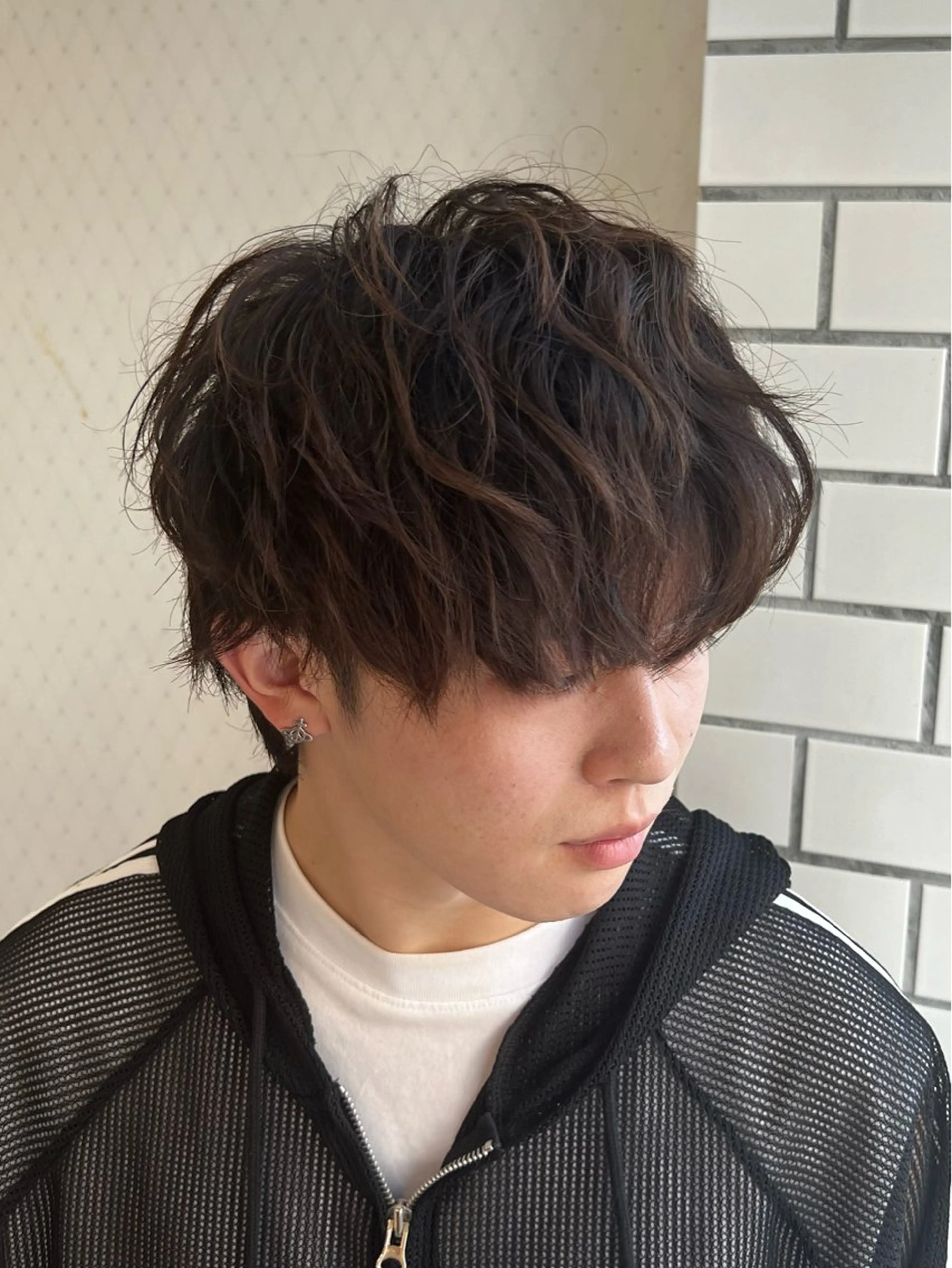 ミディアム パーマ メンズ ミディアムパーマ メンズパーマ カット パーマ メンズパーマ 特化/京橋/栗野のヘアスタイル