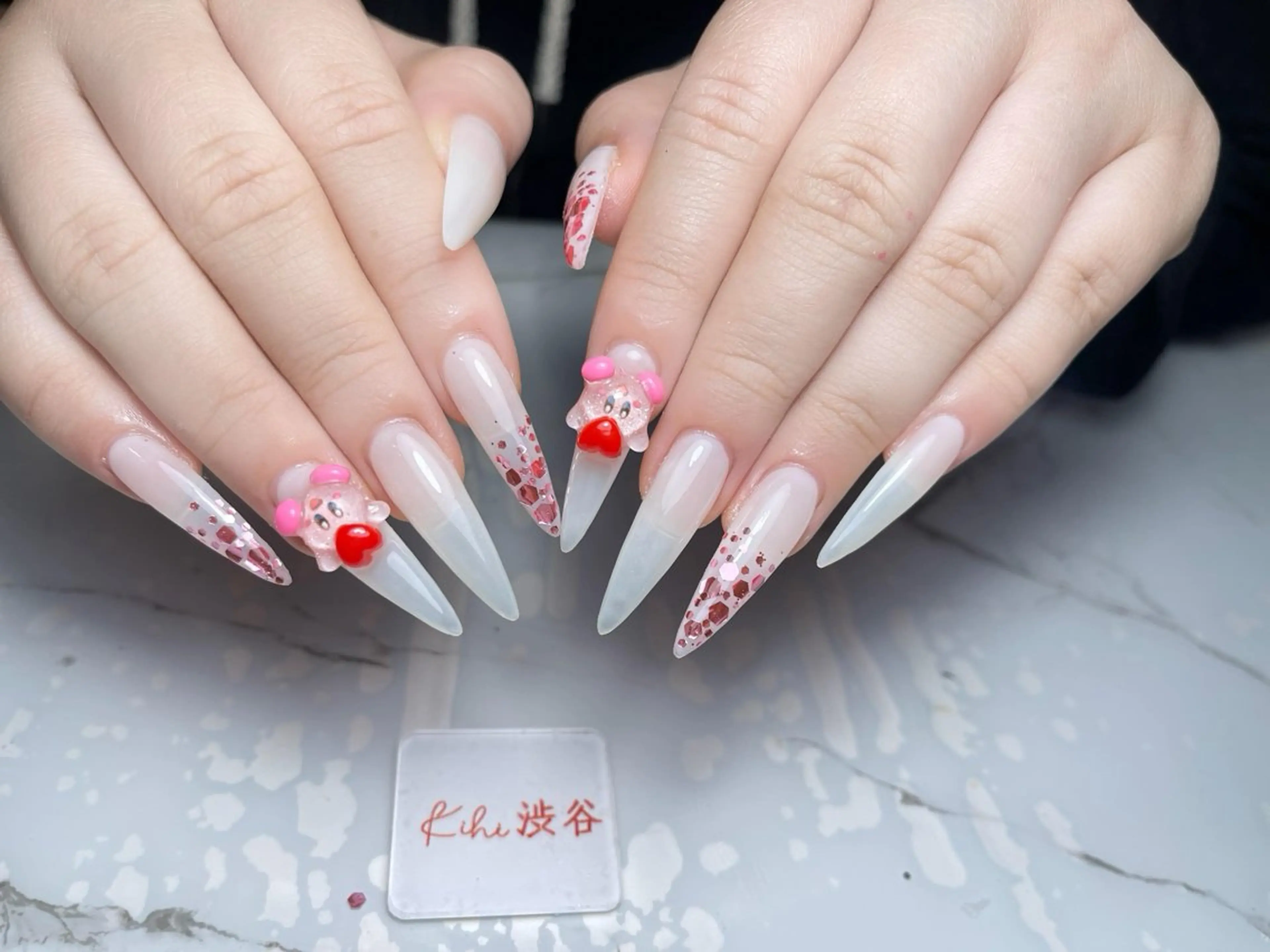ネイル アートネイル フレンチネイル ジェルネイル グラデーション 韓国ネイル さくら💮💮 【オフ無料】のネイルデザイン