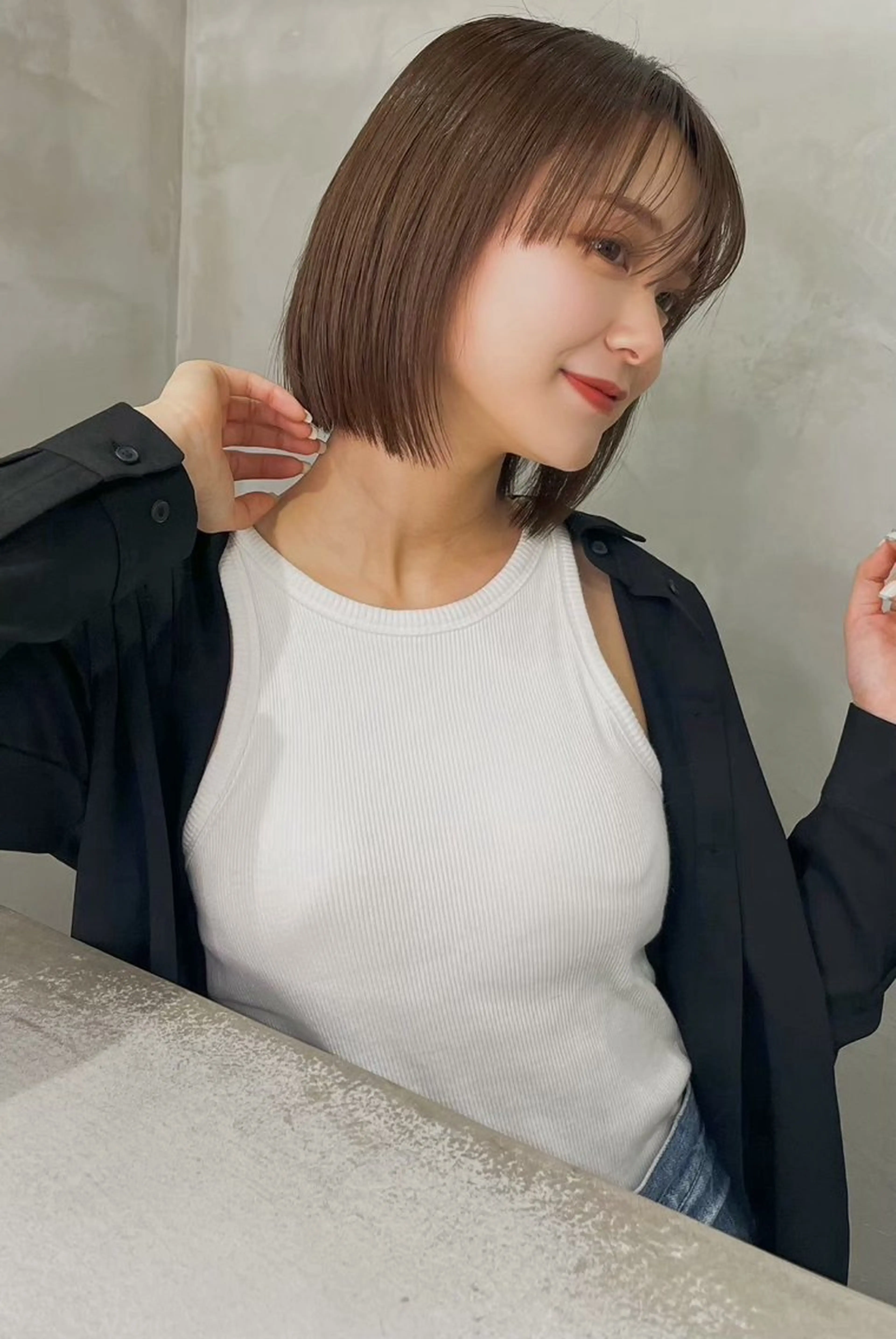 ショート カラー 縮毛矯正 大宮🫧艶カラー🩵 YUIのヘアスタイル