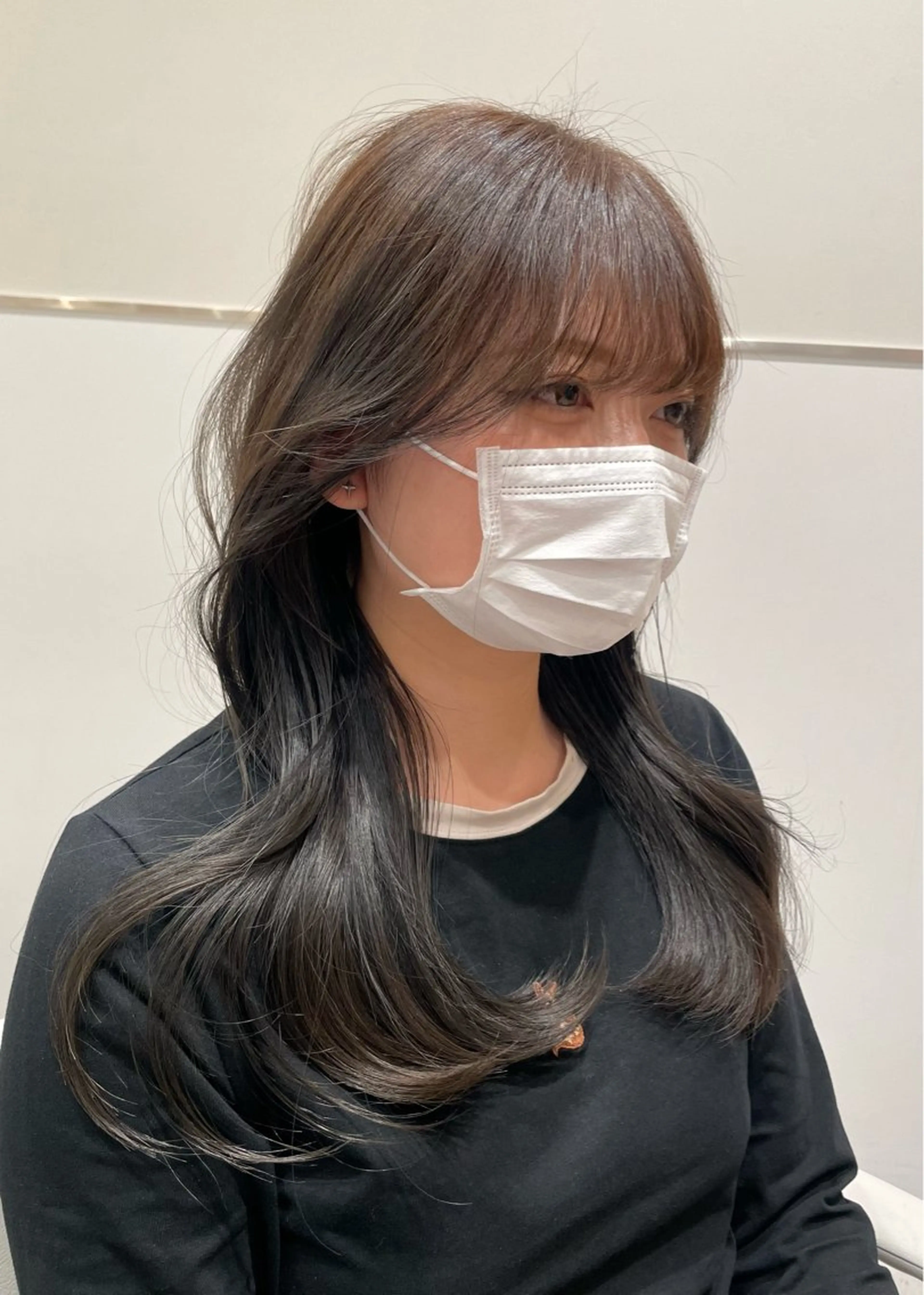 ロング 赤み消し透明感カラー 似合わせ前髪柴田礼空のヘアスタイル