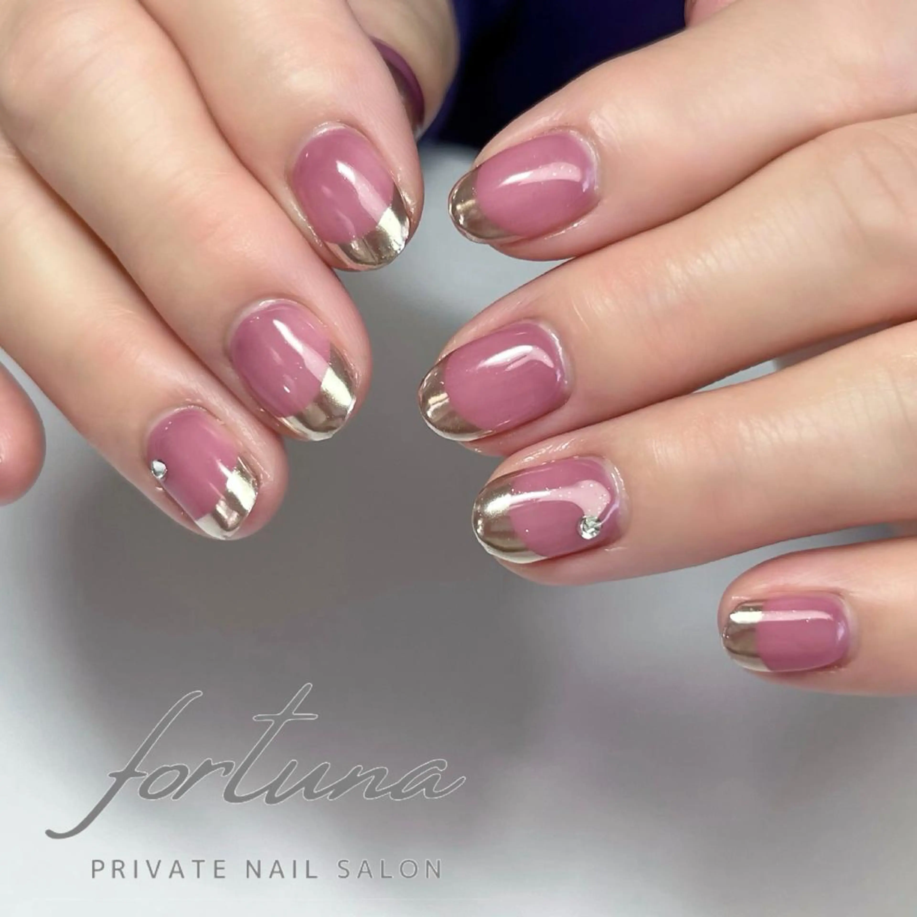 ネイル フレンチネイル ミラーネイル ストーンネイル ハンドネイル fortuna 武藤裕美のネイルデザイン