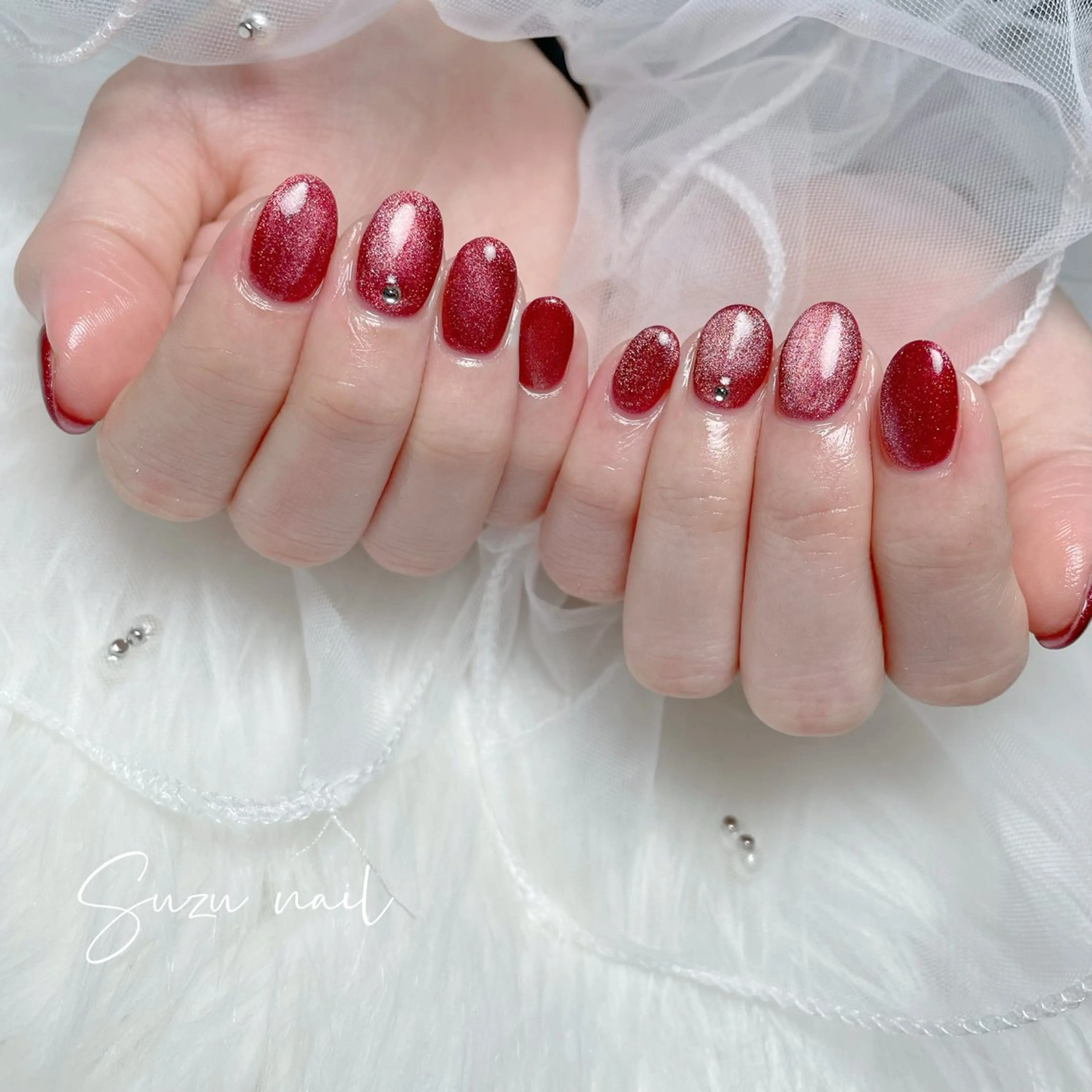 ネイル マグネットネイル マグネットワンカラー ワンカラーネイル ハンドネイル ✨Suzu nail✨のネイルデザイン