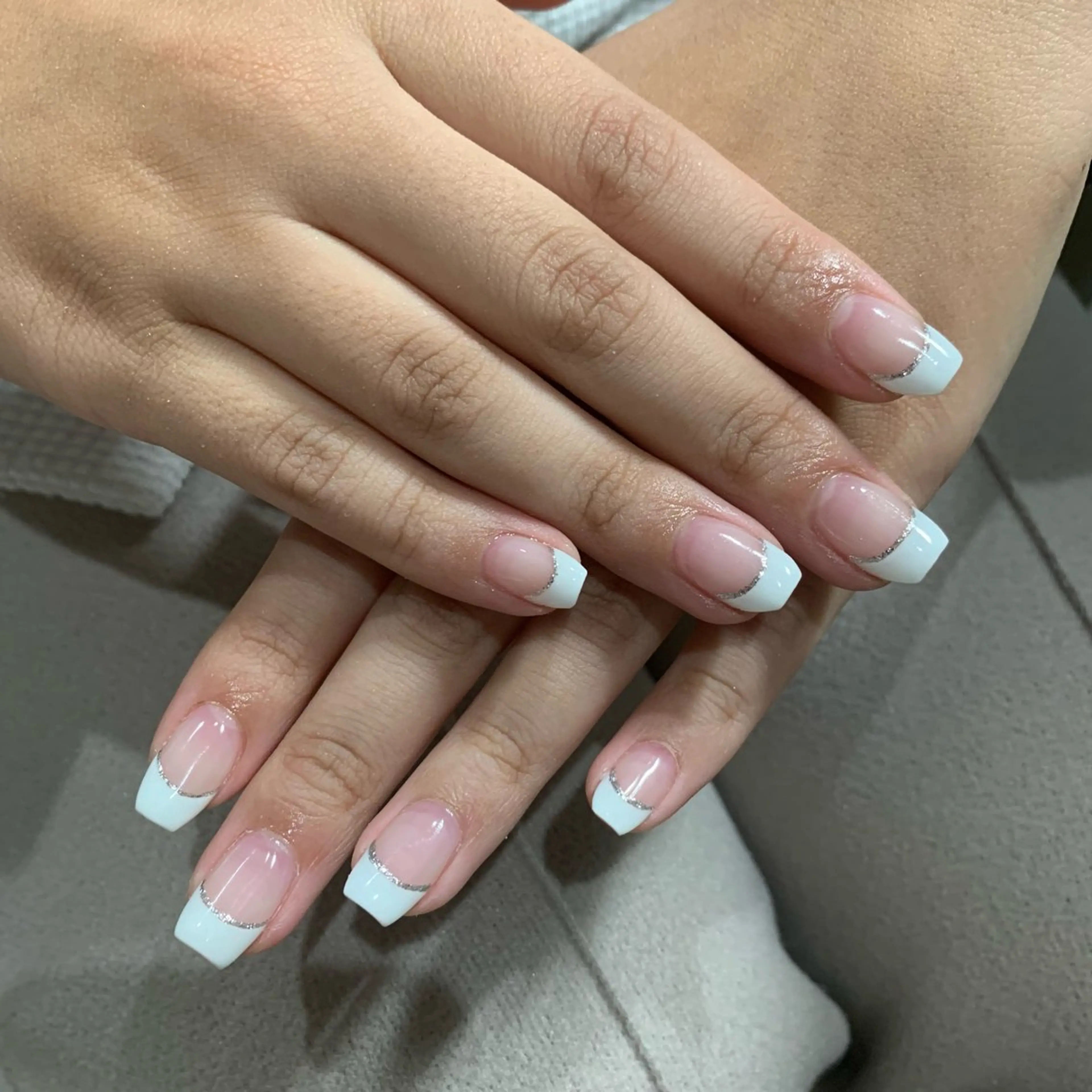 ネイル クリアネイル フレンチネイル ラメ(グリッター) ELAN) Hasegawaのネイルデザイン