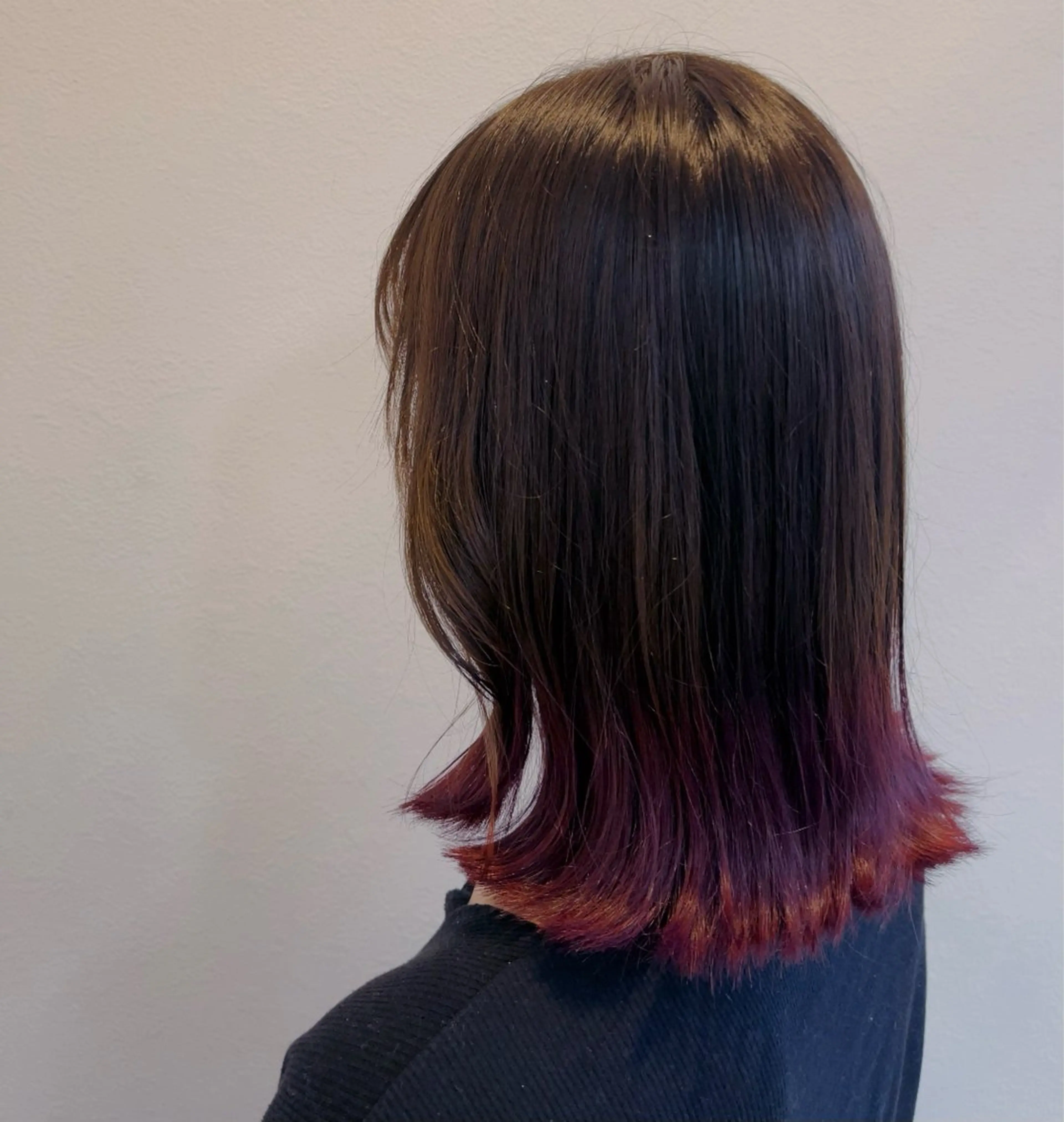 ミディアム カラー ボルドーカラー ヘアカラー 田中  愛のヘアスタイル