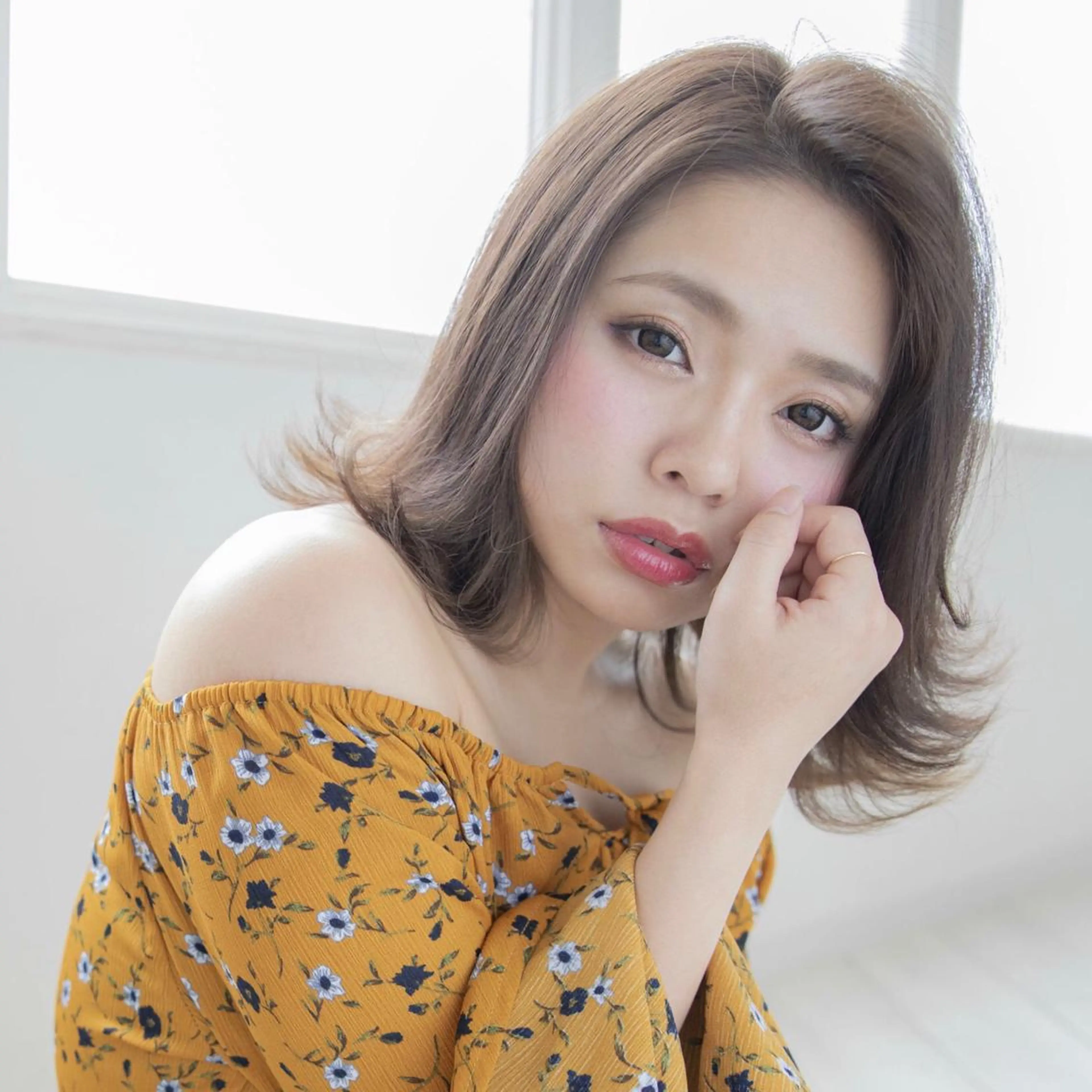 ミディアム カラー パーマ 【全席個室サロン】 NUMBER 天王寺のヘアスタイル