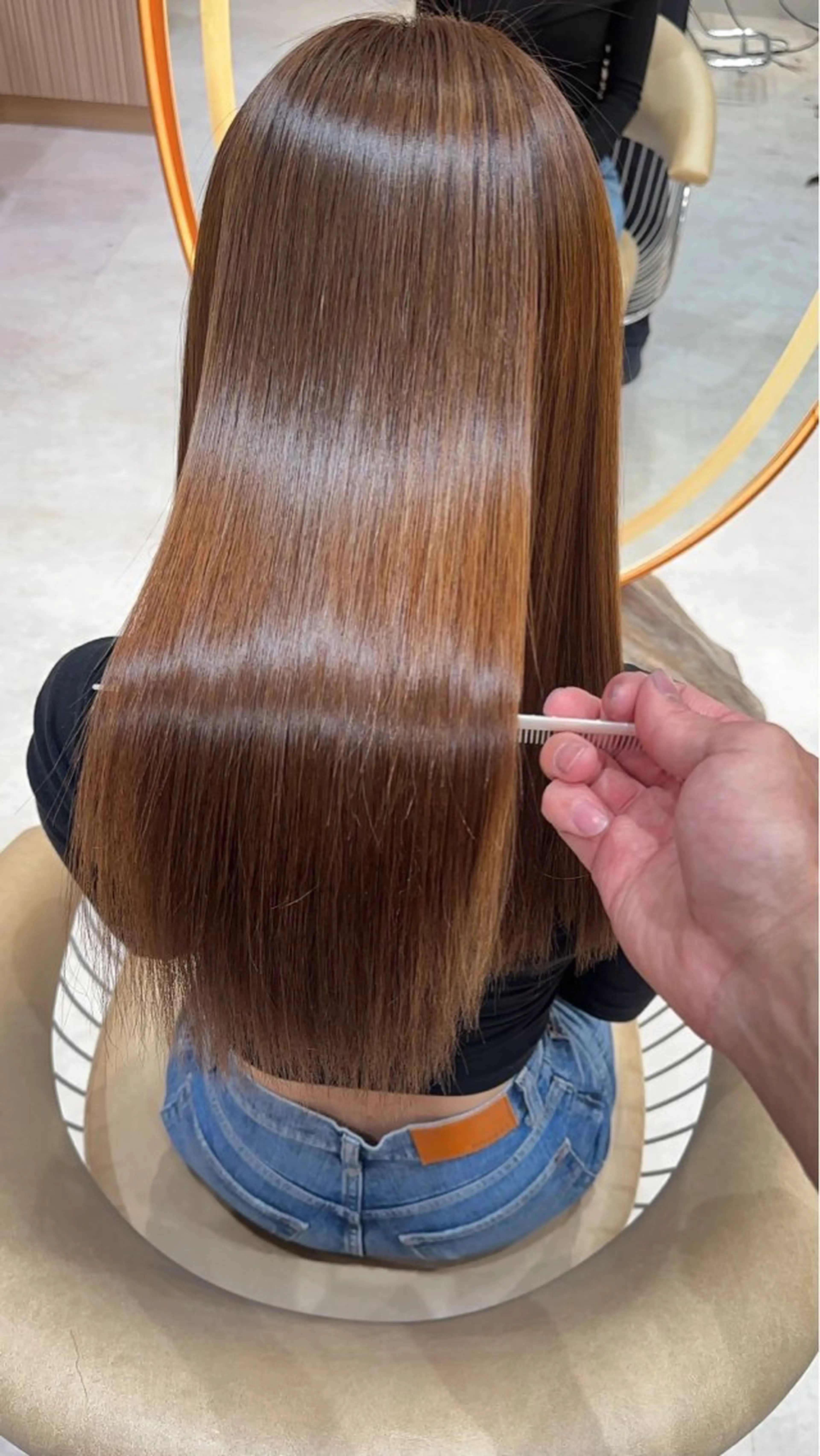 ロング 縮毛矯正 トリートメント 縮毛矯正/透明感/ 松葉 晃明のヘアスタイル