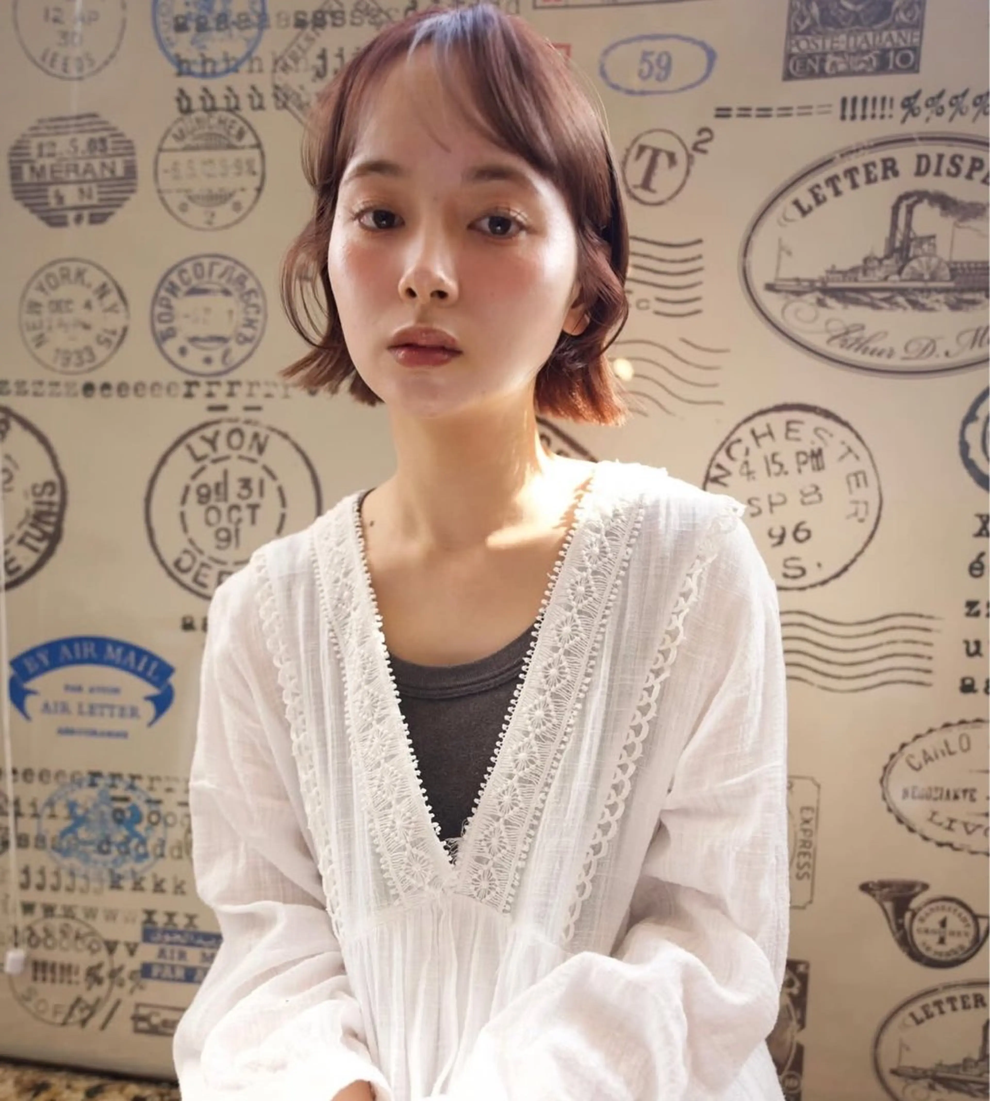 ミディアム 中村 果乃のヘアスタイル
