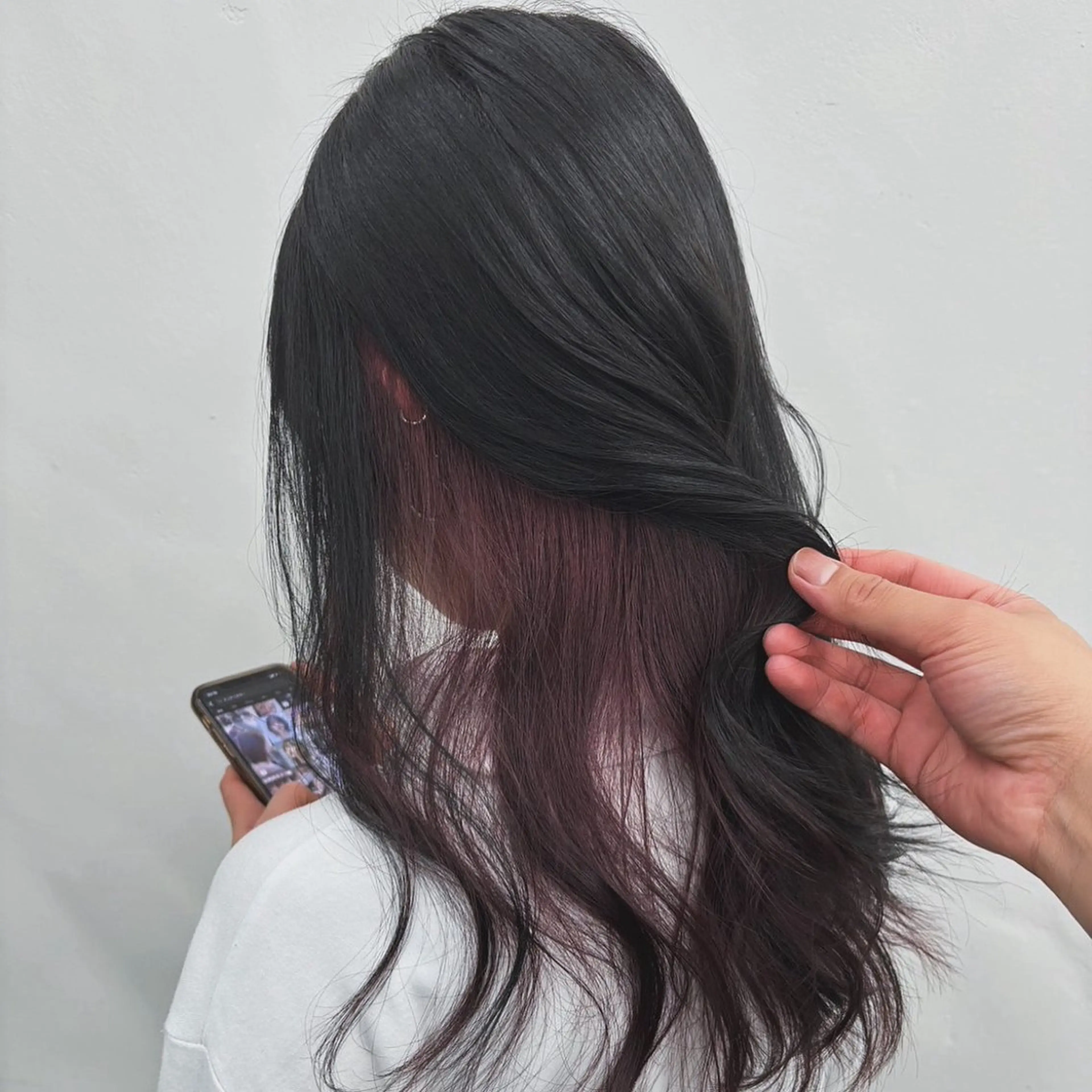 セミロング カラー カット 韓国風スタイル 北田陸斗のヘアスタイル