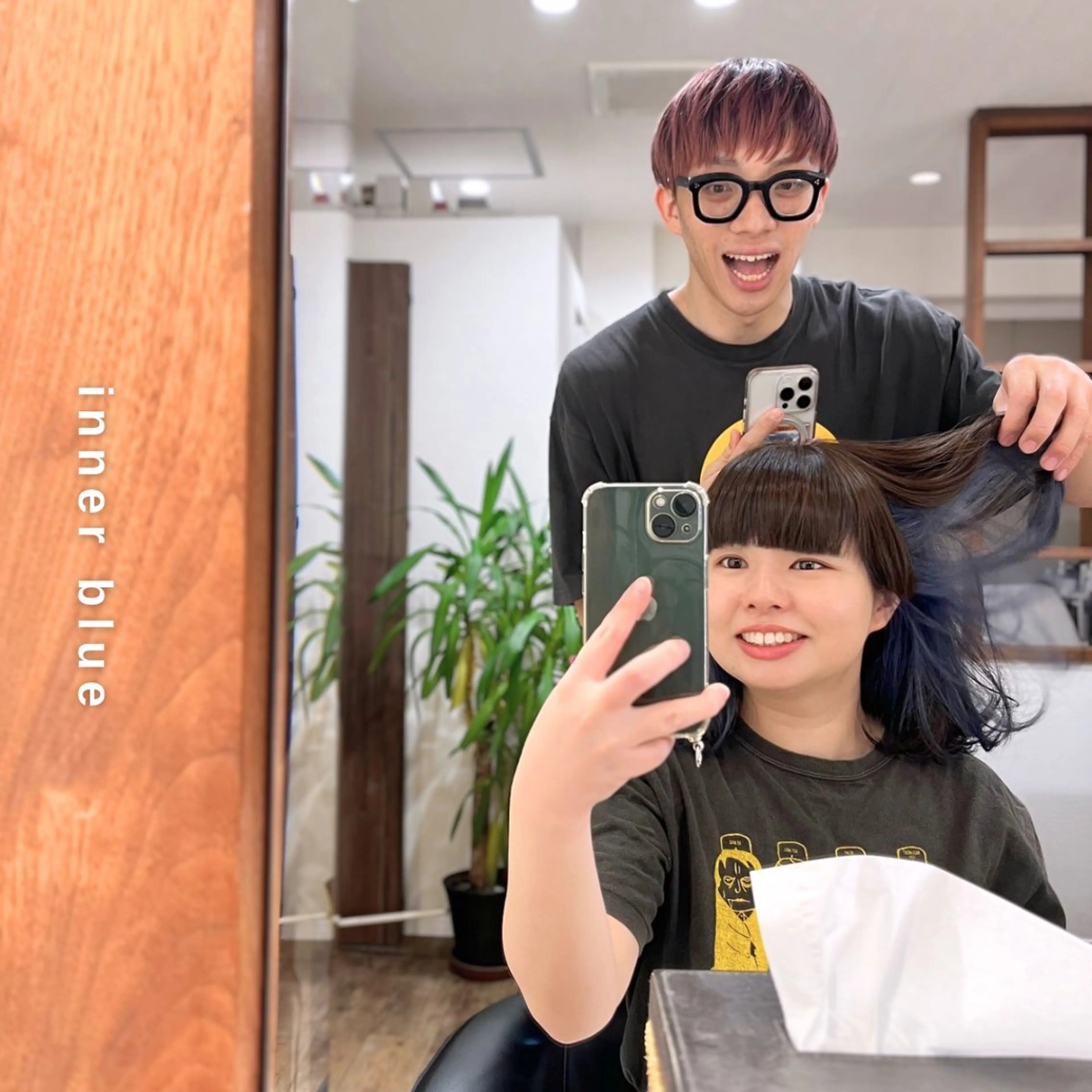 セミロング カラー ブルーカラー ヘアカラー トリートメント ヘアセット しんのすけ /モデルさん募集中のヘアスタイル