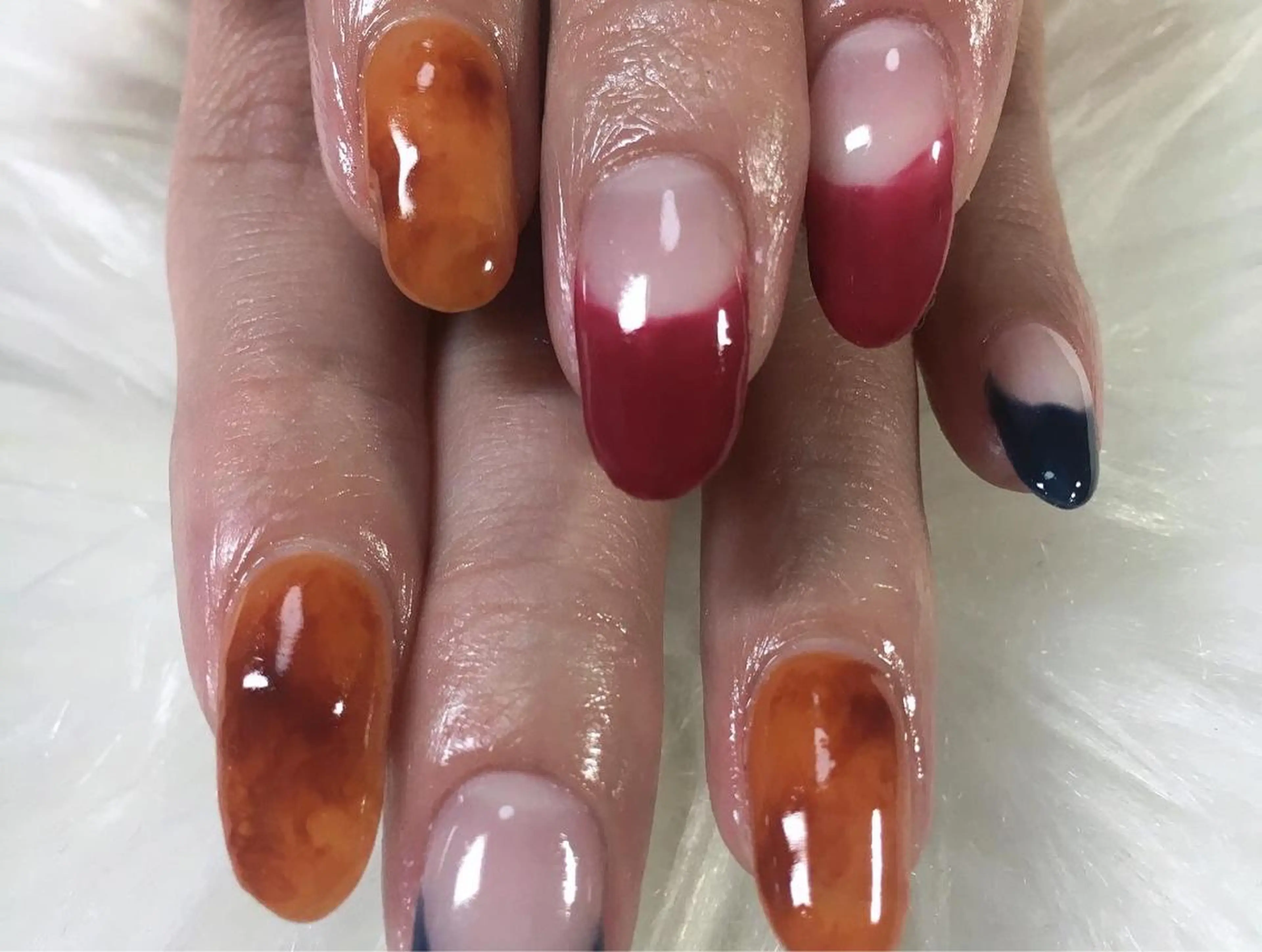 ネイル べっ甲ネイル フレンチネイル miwa ミワのネイルデザイン