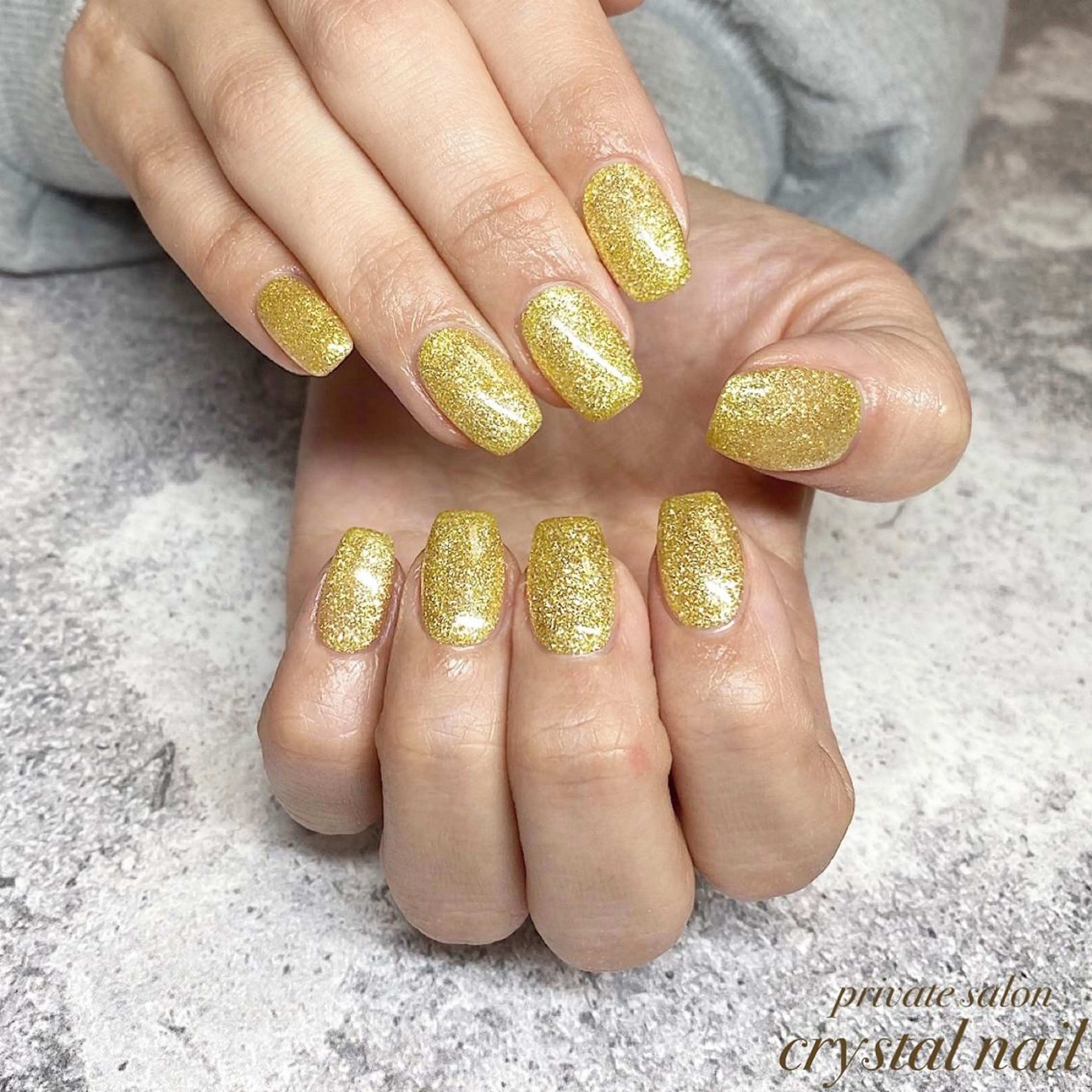 ネイル ラメ(グリッター) ワンカラーネイル Crystal Nailのネイルデザイン