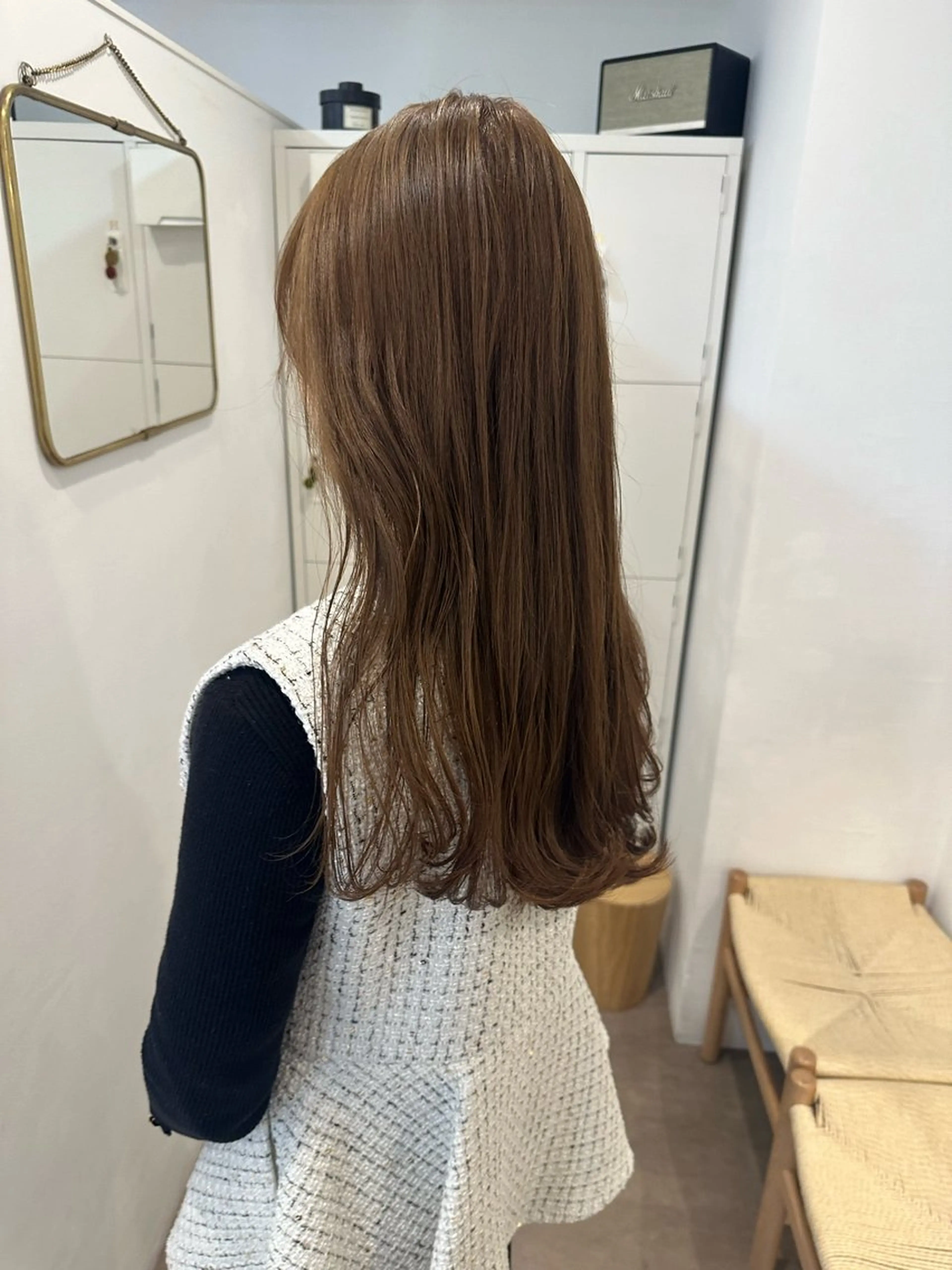 ロング カラー ベージュカラー ブリーチ ダブルカラー ブリーチなしカラー 梅田/柔らかカラー/ オオハシ リナコのヘアスタイル