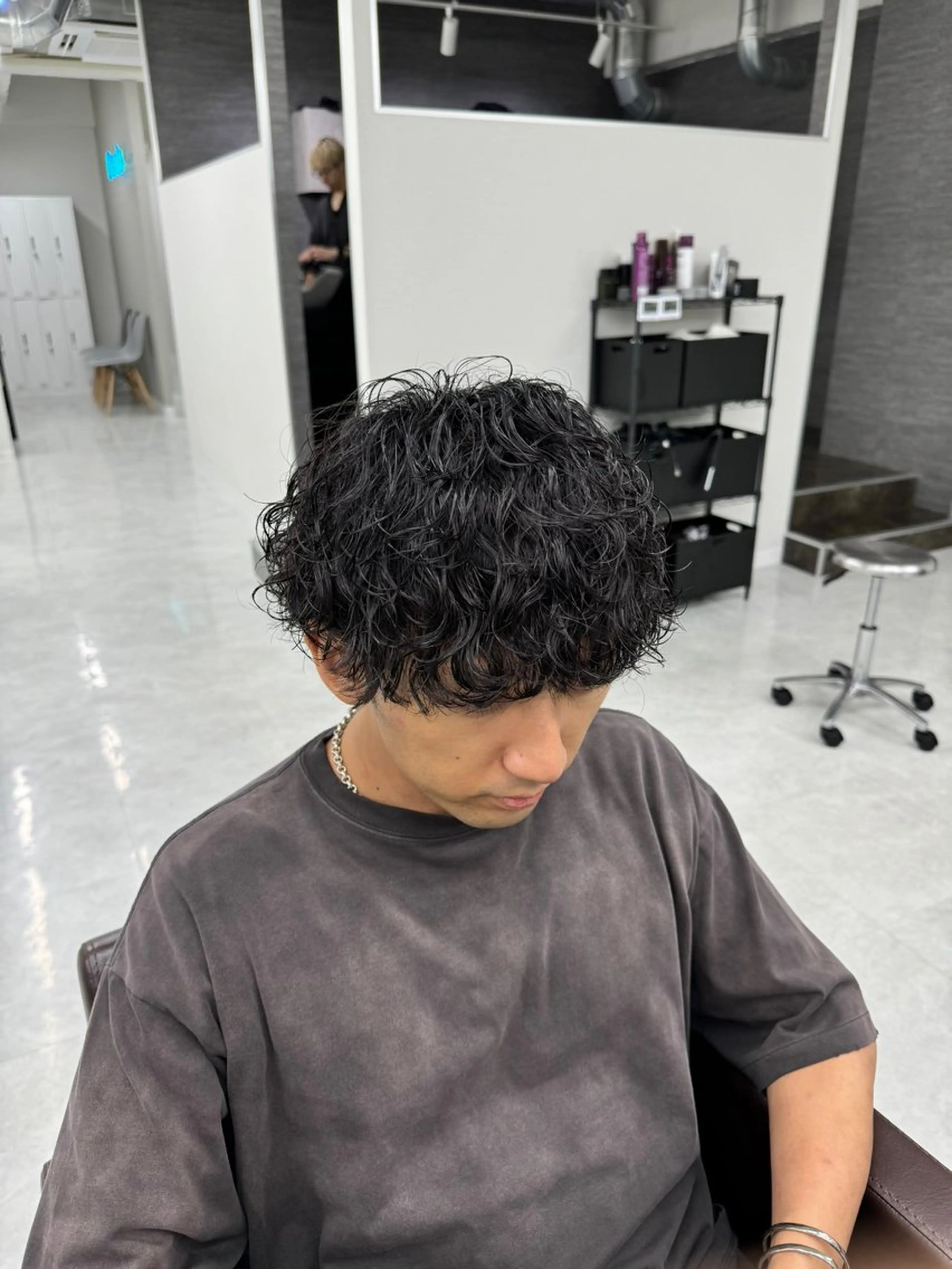 ショート パーマ メンズ 波巻きパーマ カット パーマ メンズパーマ名人 TAKUMAのヘアスタイル