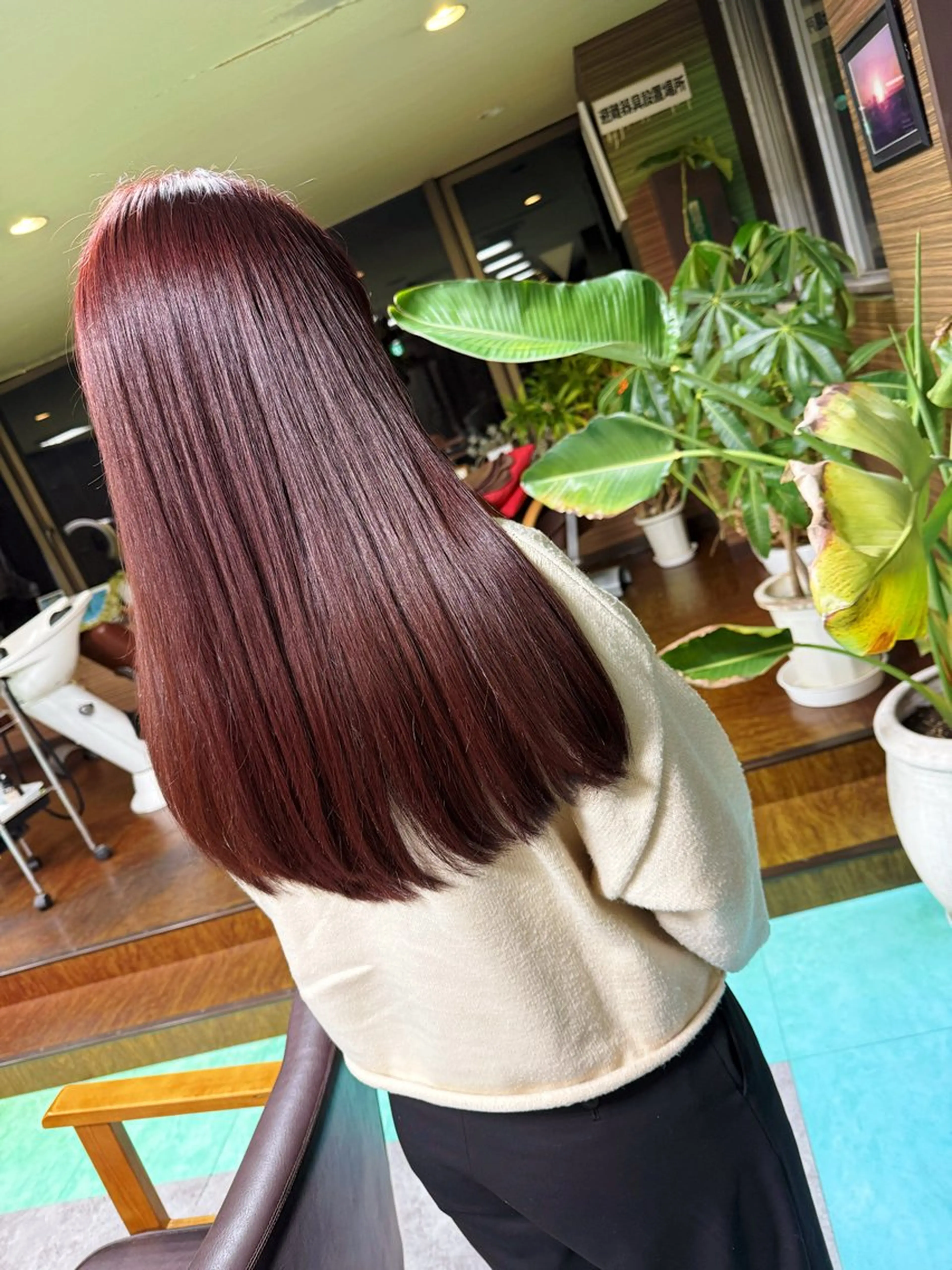 ロング カラー ブリーチ ダブルカラー ブリーチなしカラー ピンクカラー レッドカラー ヘアカラー 土居 正季のヘアスタイル