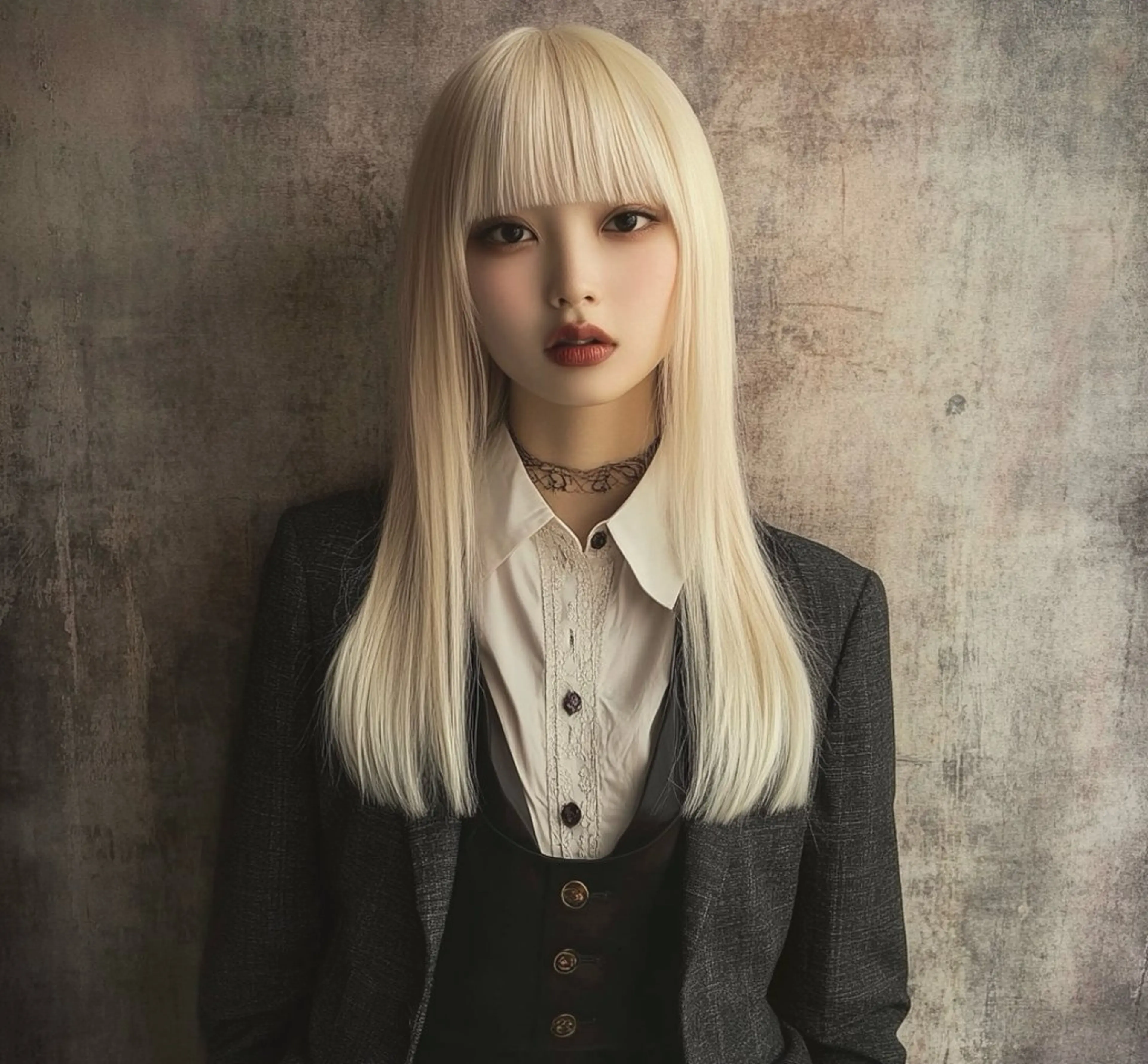 ロング 透明感ブリーチ ハイトーンウエダのヘアスタイル