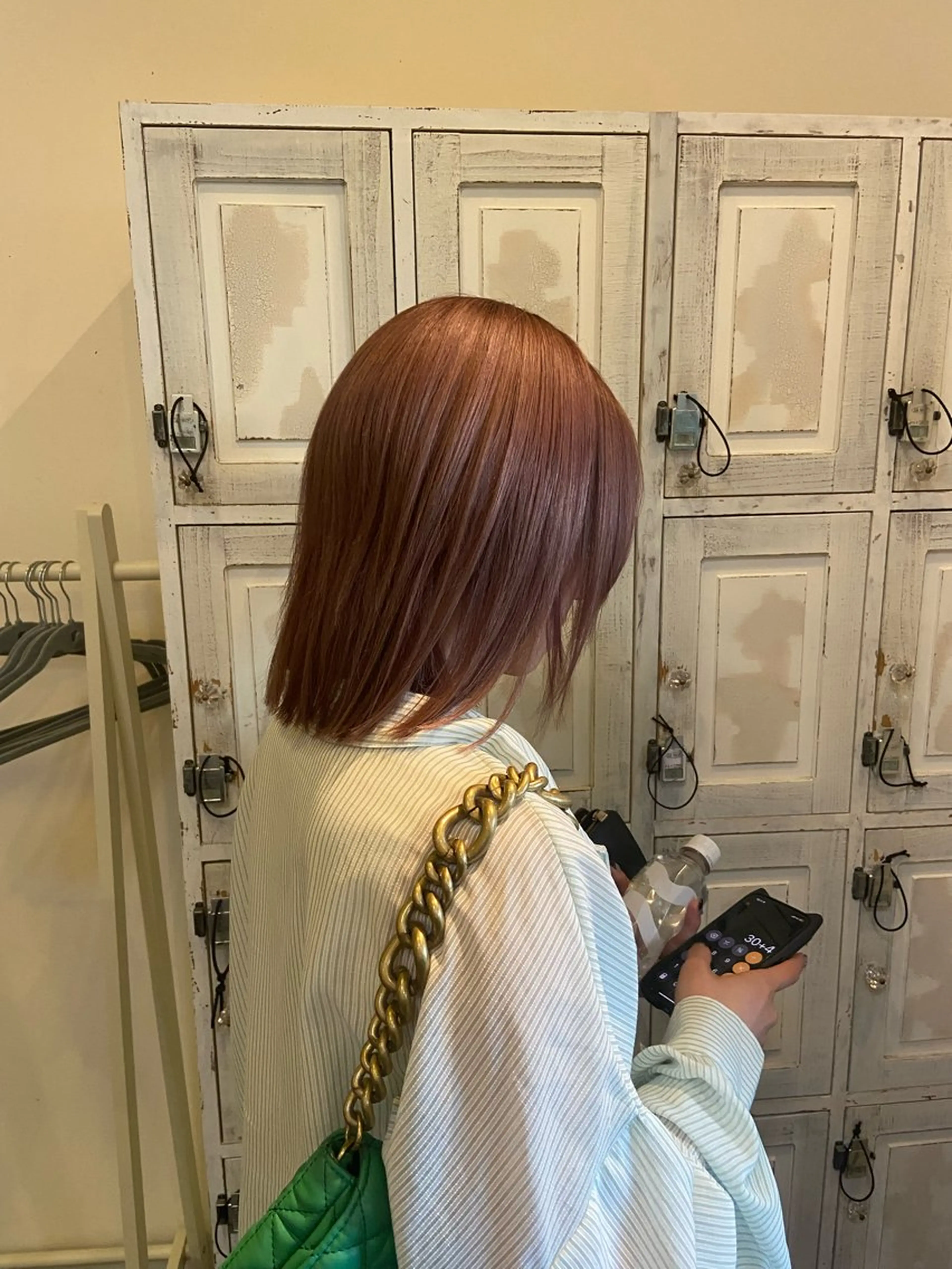 ミディアム カラー ベージュカラー ピンクカラー ピンクベージュ ヘアカラー トリートメント LE-PLA Citta 大雅のヘアスタイル