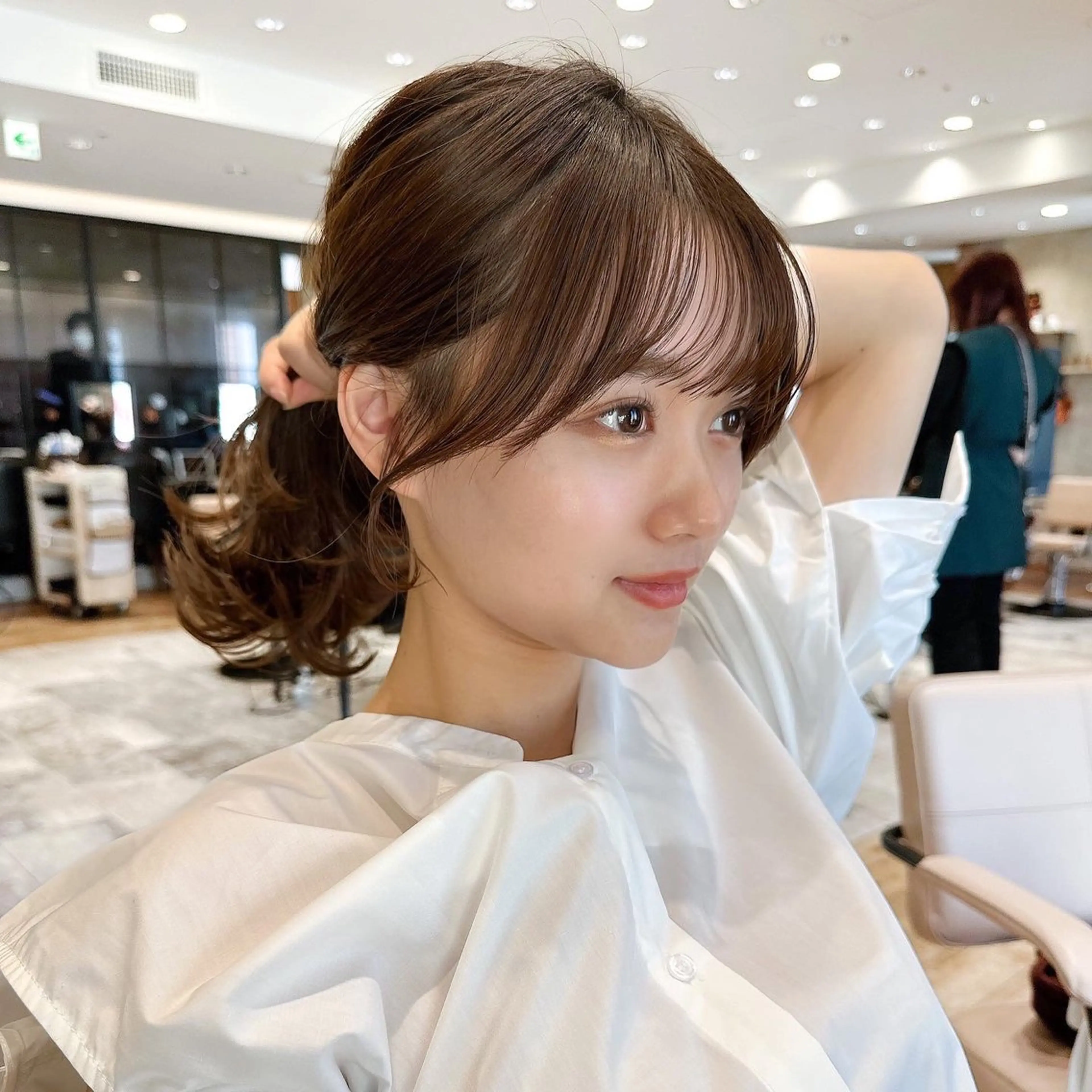 セミロング カラー ベージュカラー ブラウンカラー ブラウンベージュ くびれヘア 顔周りカット 顔周り/くびれヘア 韓国ヘア💕風間るなのヘアスタイル