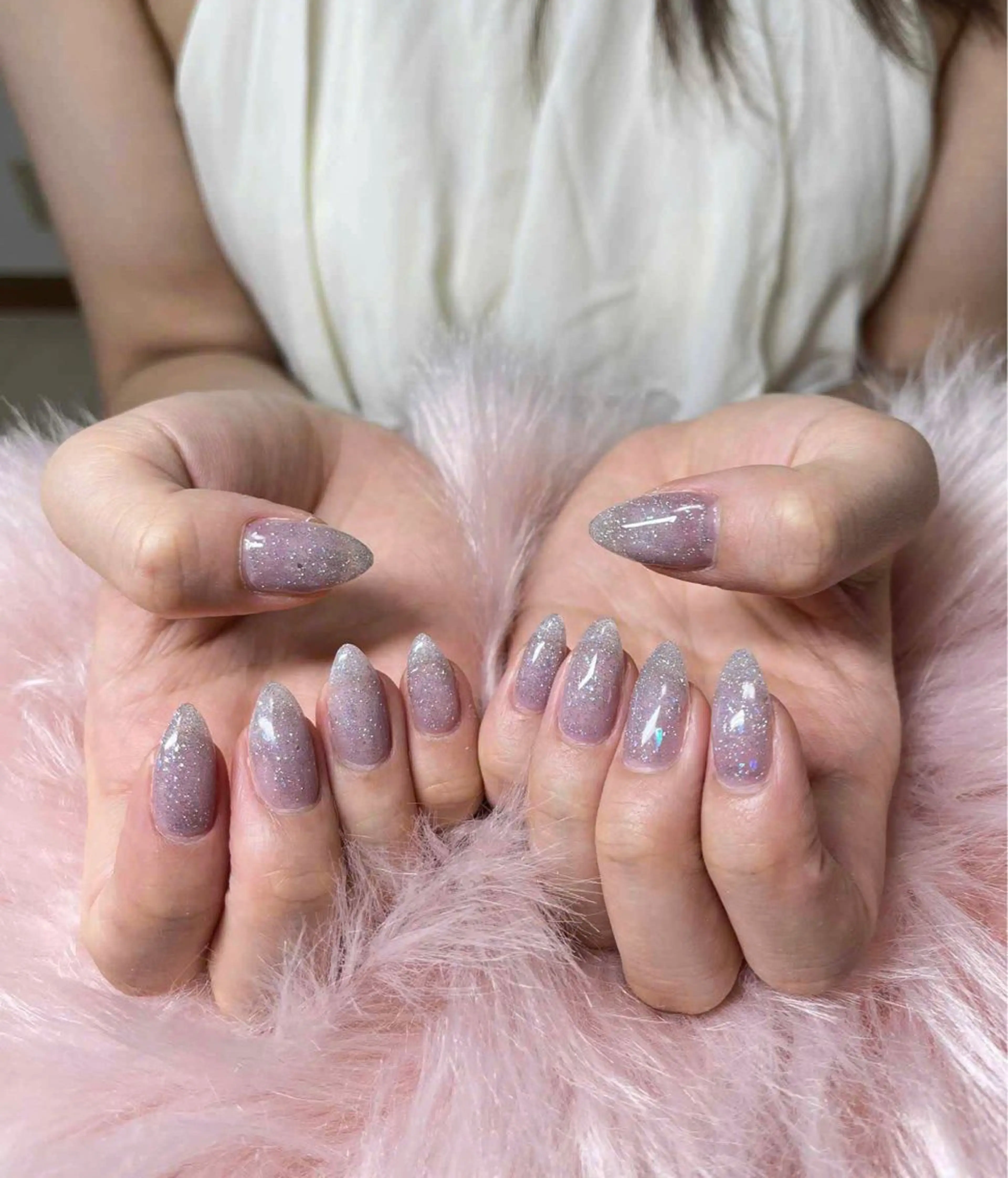 ネイル オーロラネイル フレンチネイル ジェルネイル ハロウィン キラキラネイル ハンドネイル H.baby Nail Salonのネイルデザイン