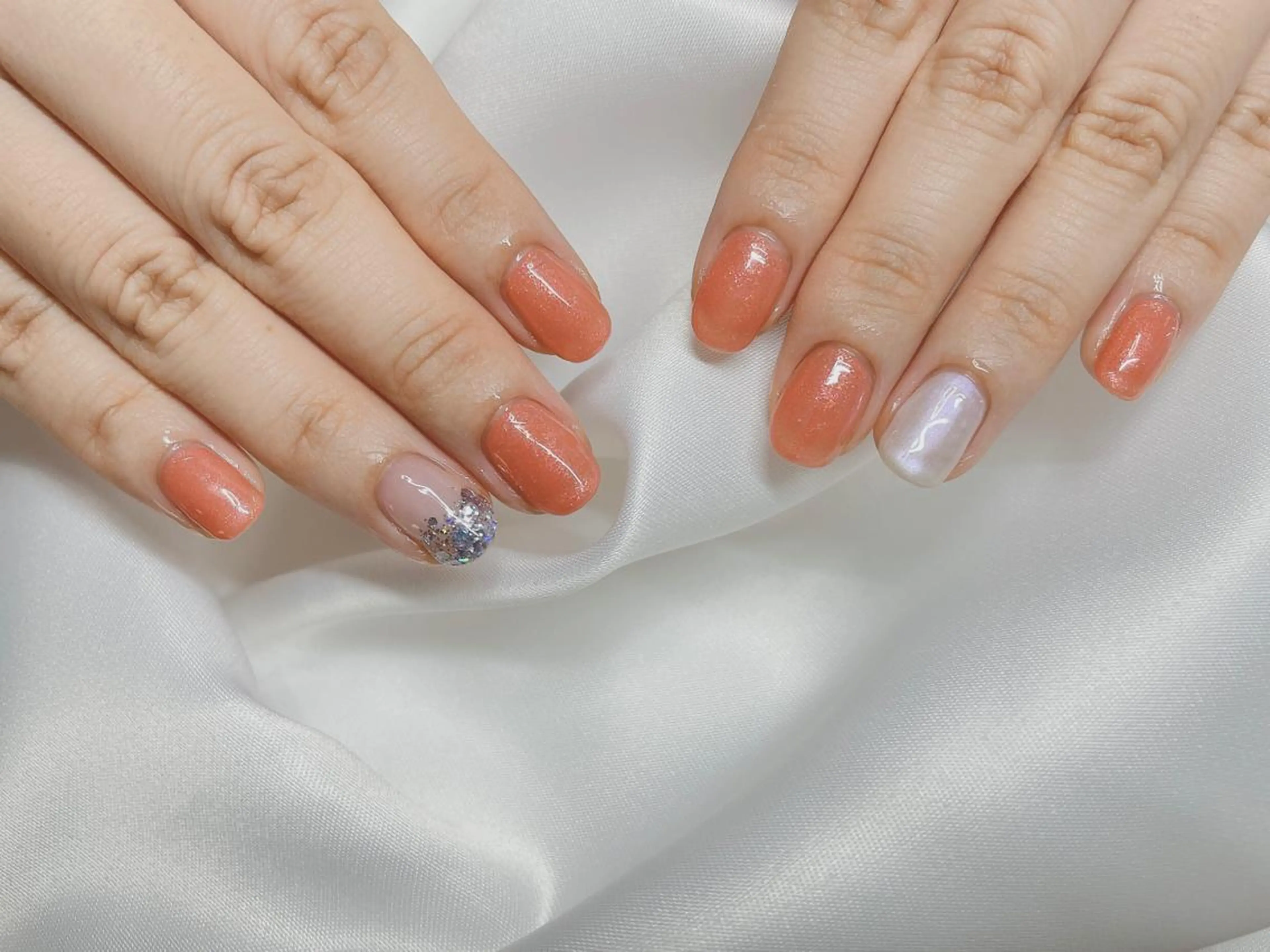 ネイル 23時まで❤︎韓国、 ワンホンネイルのネイルデザイン