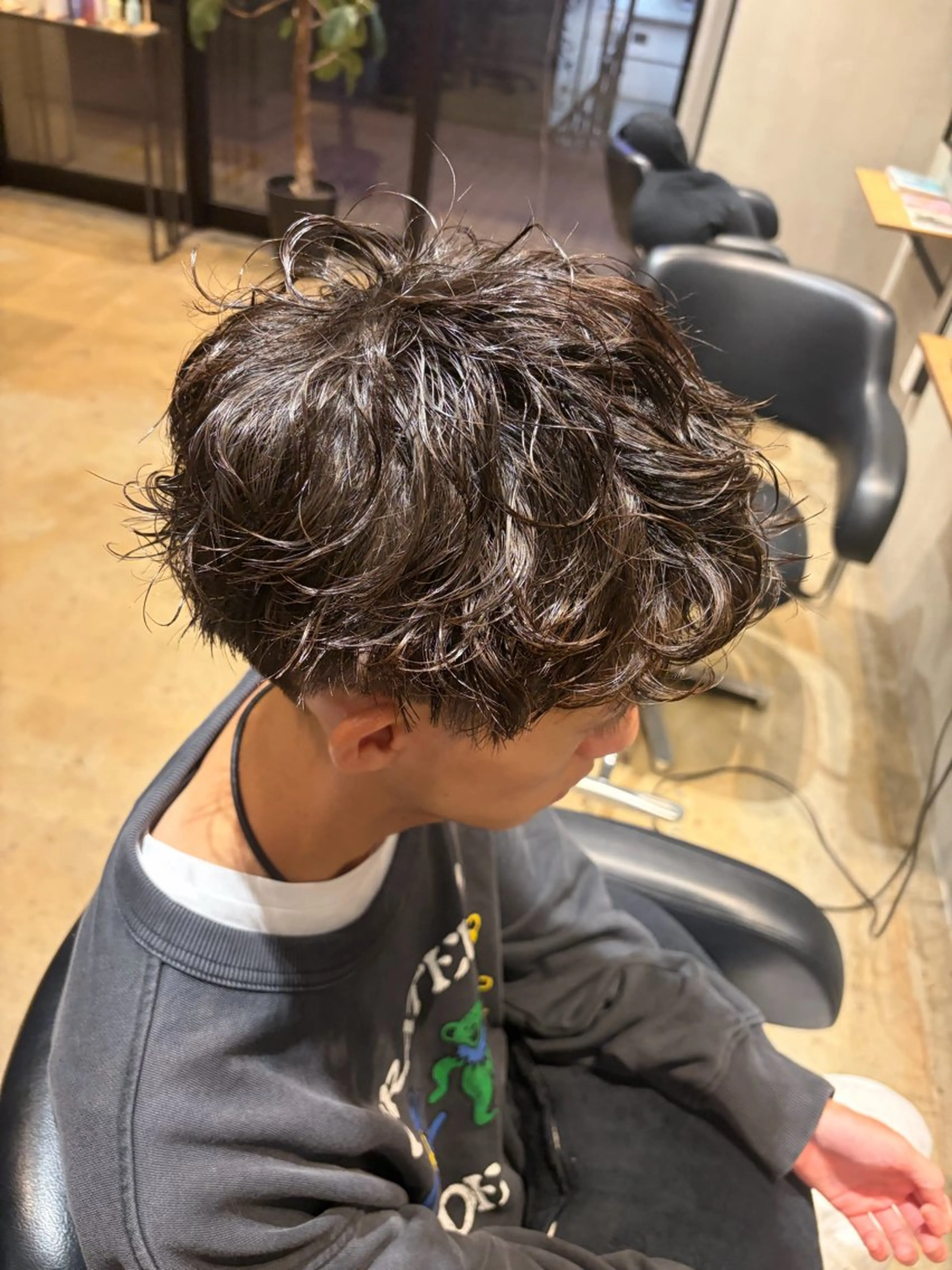 パーマ メンズ メンズパーマ カット パーマ みわ/博多 ブリーチ/メンズヘアのヘアスタイル