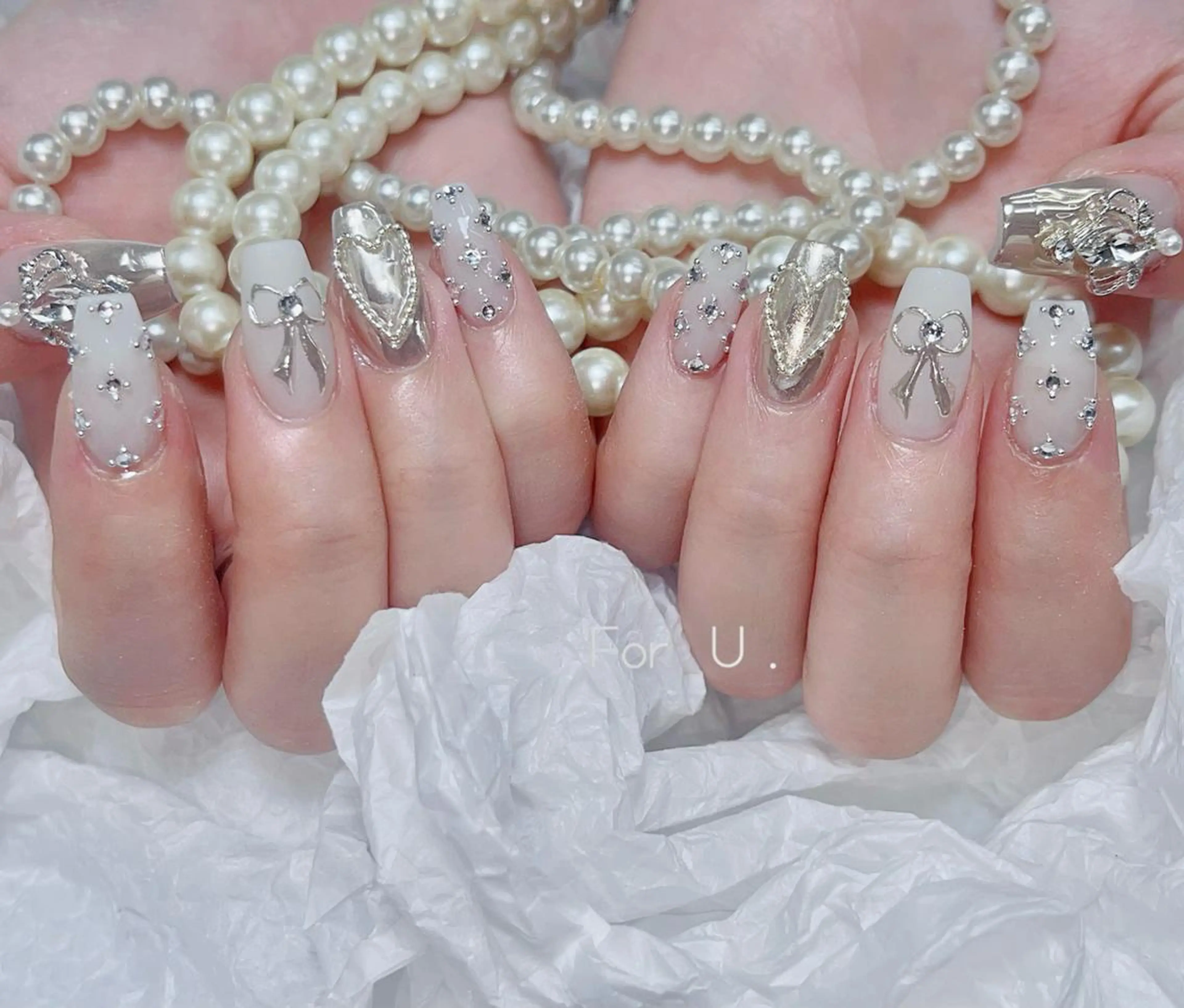 ネイル アートネイル 成人式 長さ出し フットネイル ジェルネイル ハンドネイル ハンドケア For U nail スカルプ専門店のネイルデザイン