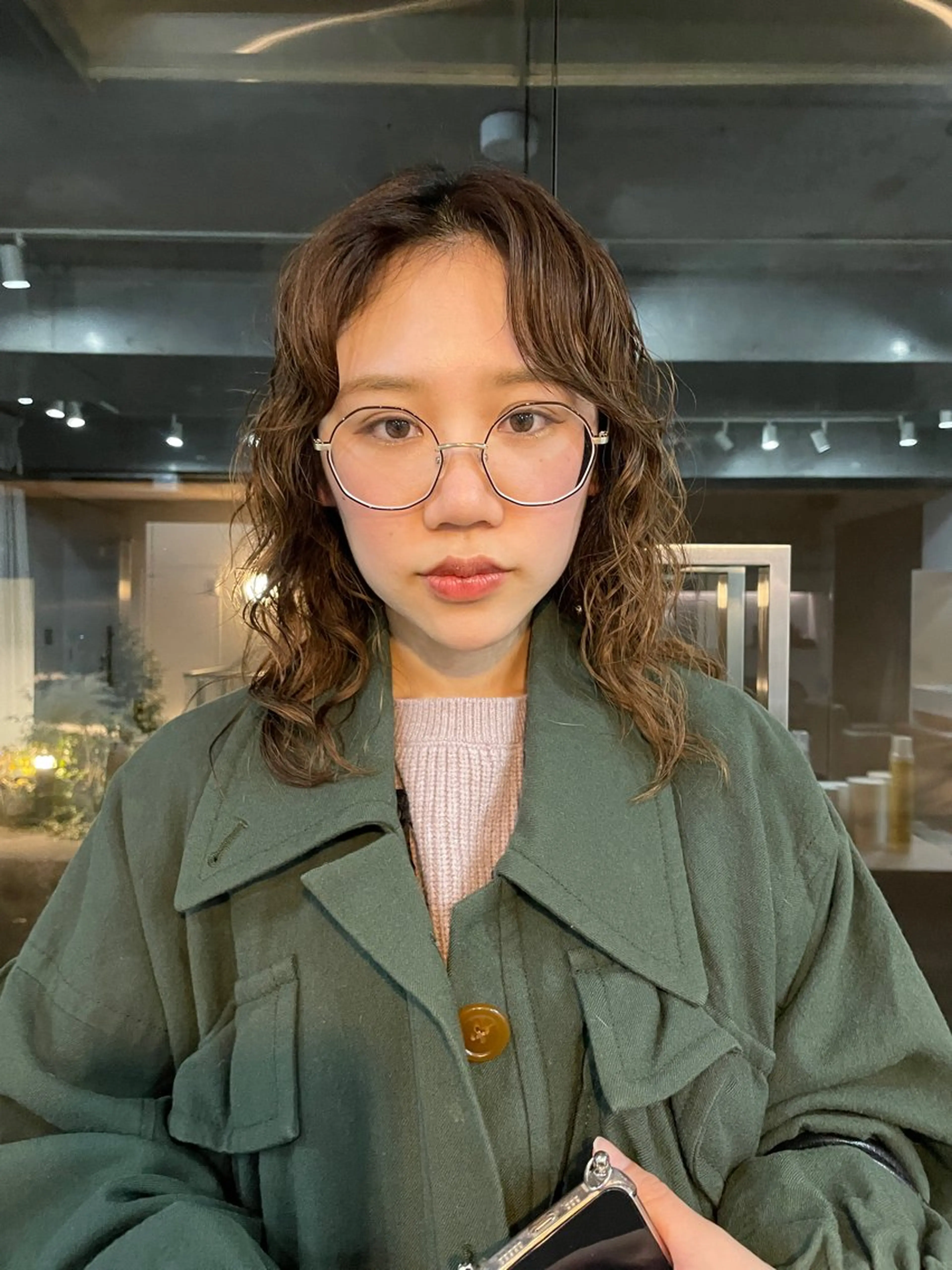 ミディアム カラー パーマ カット パーマ 表参道🌿赤み消し カラー/チナツのヘアスタイル