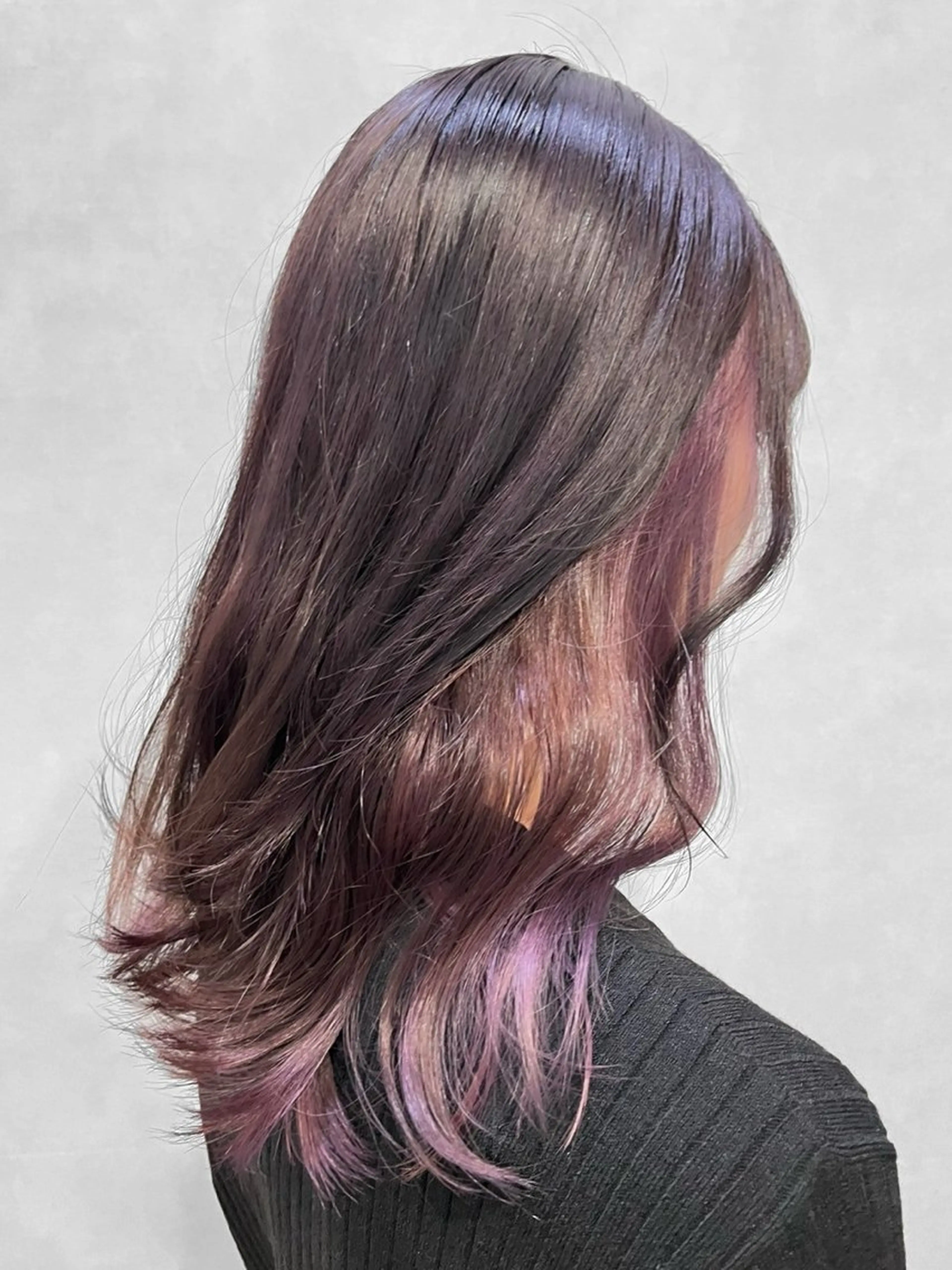 セミロング ハイライト 髪質改善 韓国風ヘア レイヤーカット カット ヘアカラー トリートメント ハイトーン/韓国風/ 艶髪/吉祥寺のヘアスタイル