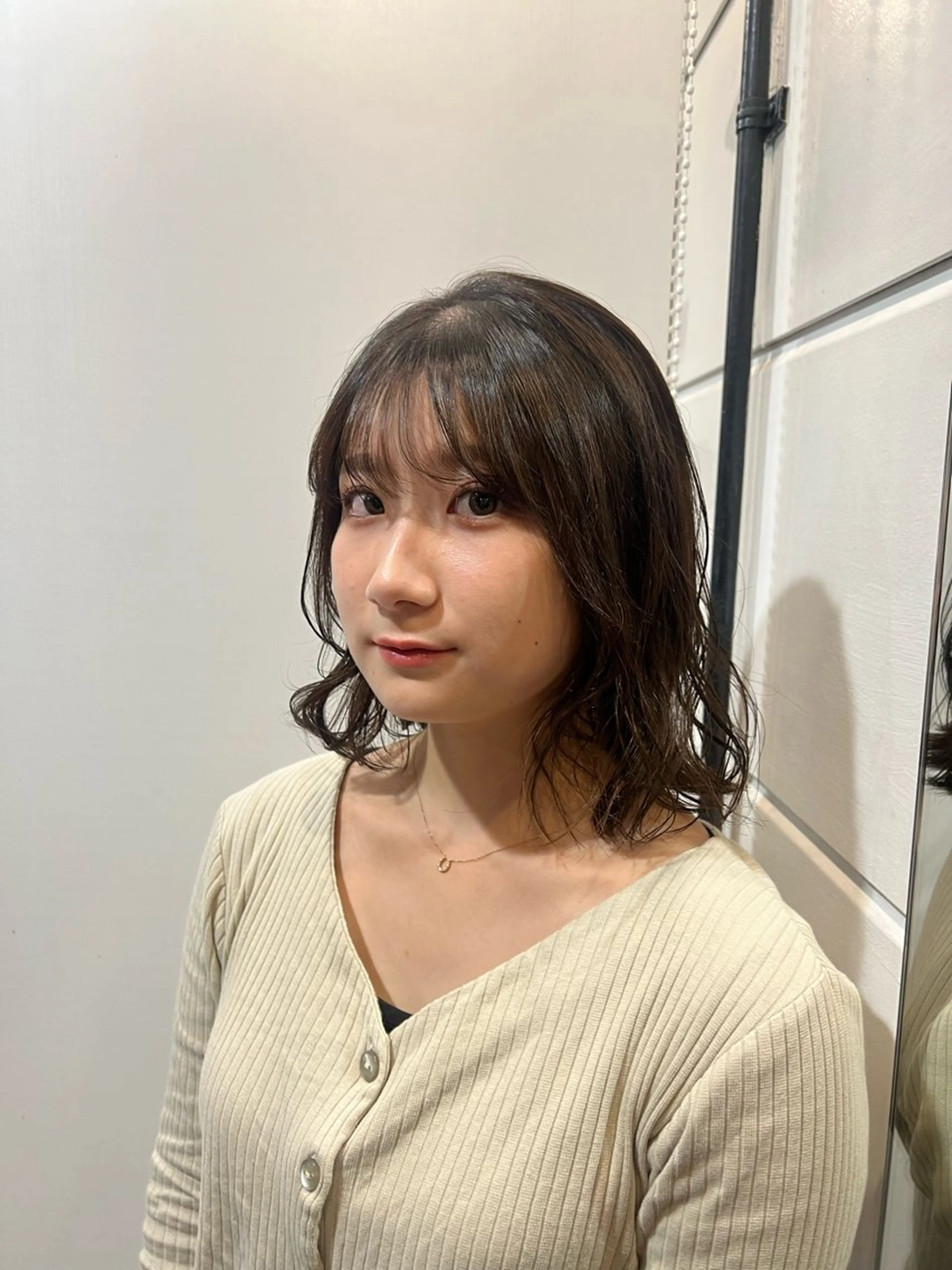 ミディアム ヘアカラー パーマ×透明感カラー MIOのヘアスタイル