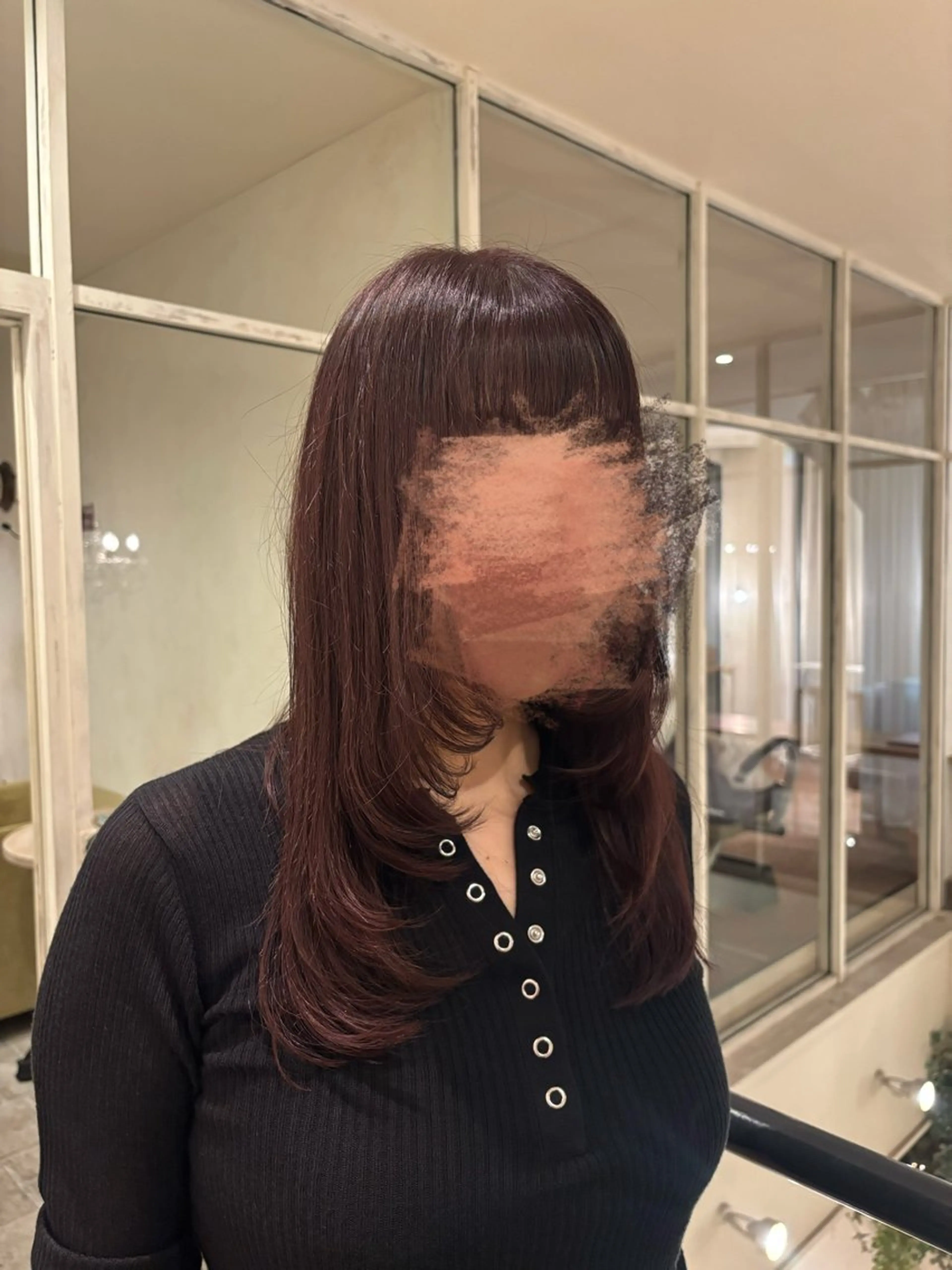 ロング ロングレイヤー レイヤーカット ロング ARCHE 南堀江 モデルレッスンのヘアスタイル