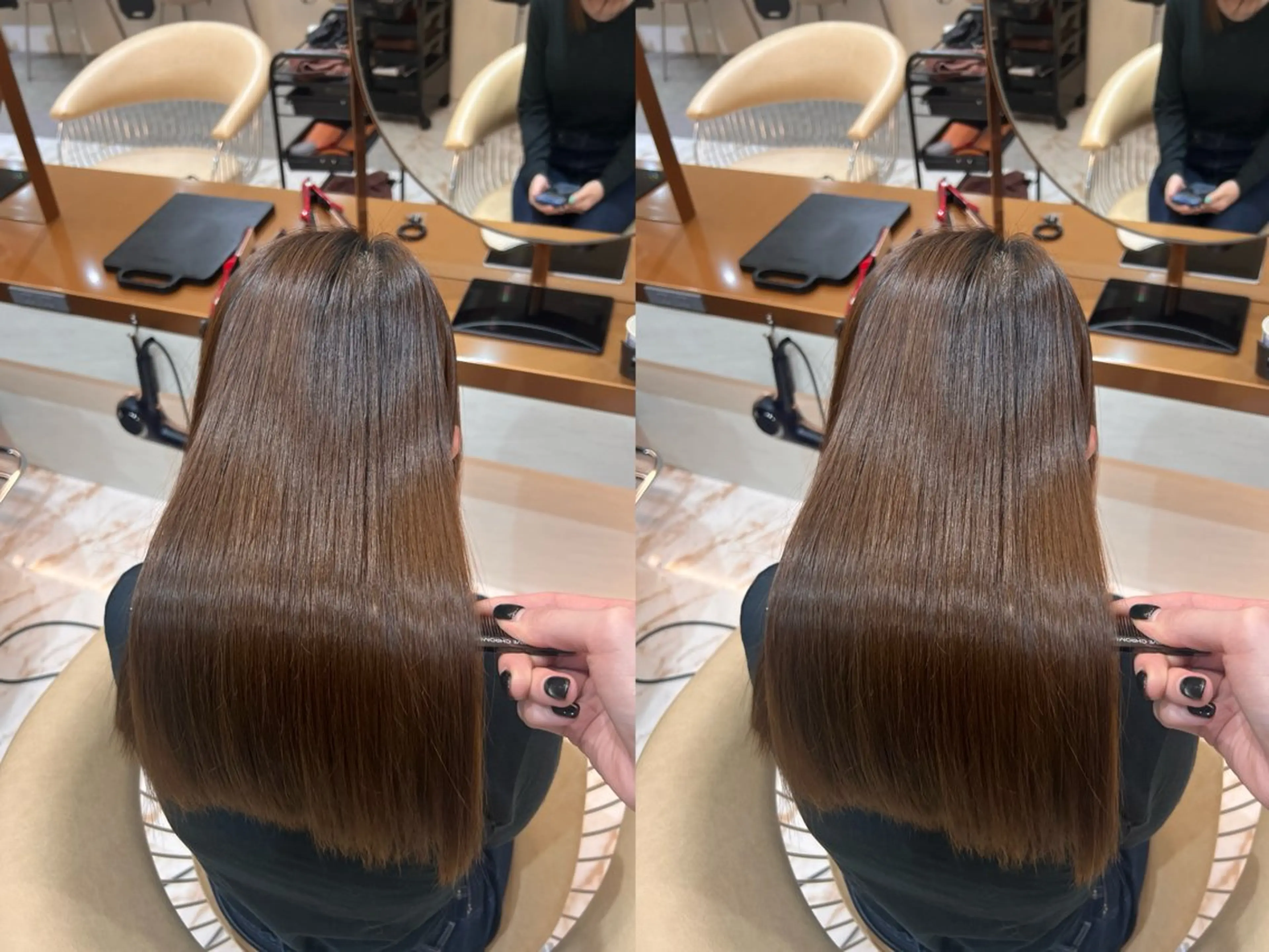 ミディアム 髪質改善 縮毛矯正 トリートメント 酸性ストレート カット 縮毛矯正 トリートメント 💕韓国レイヤー× 髪質改善　宮内諒のヘアスタイル