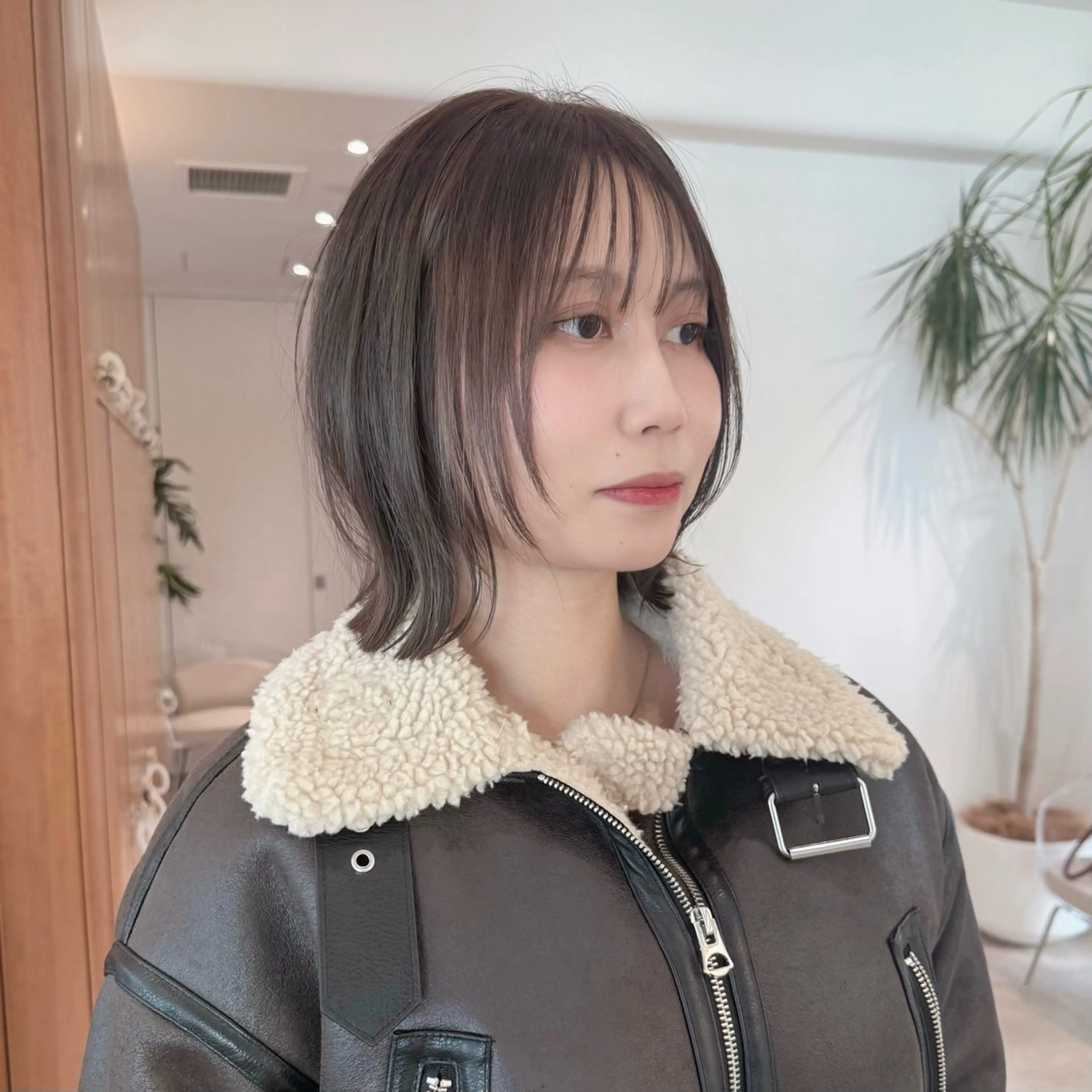 ミディアム 切りっぱなしボブ ショートボブ ボブレイヤー ボブ くびれヘア カット トリートメント 田中航平/渋谷ボブ/ レイヤーボブのヘアスタイル