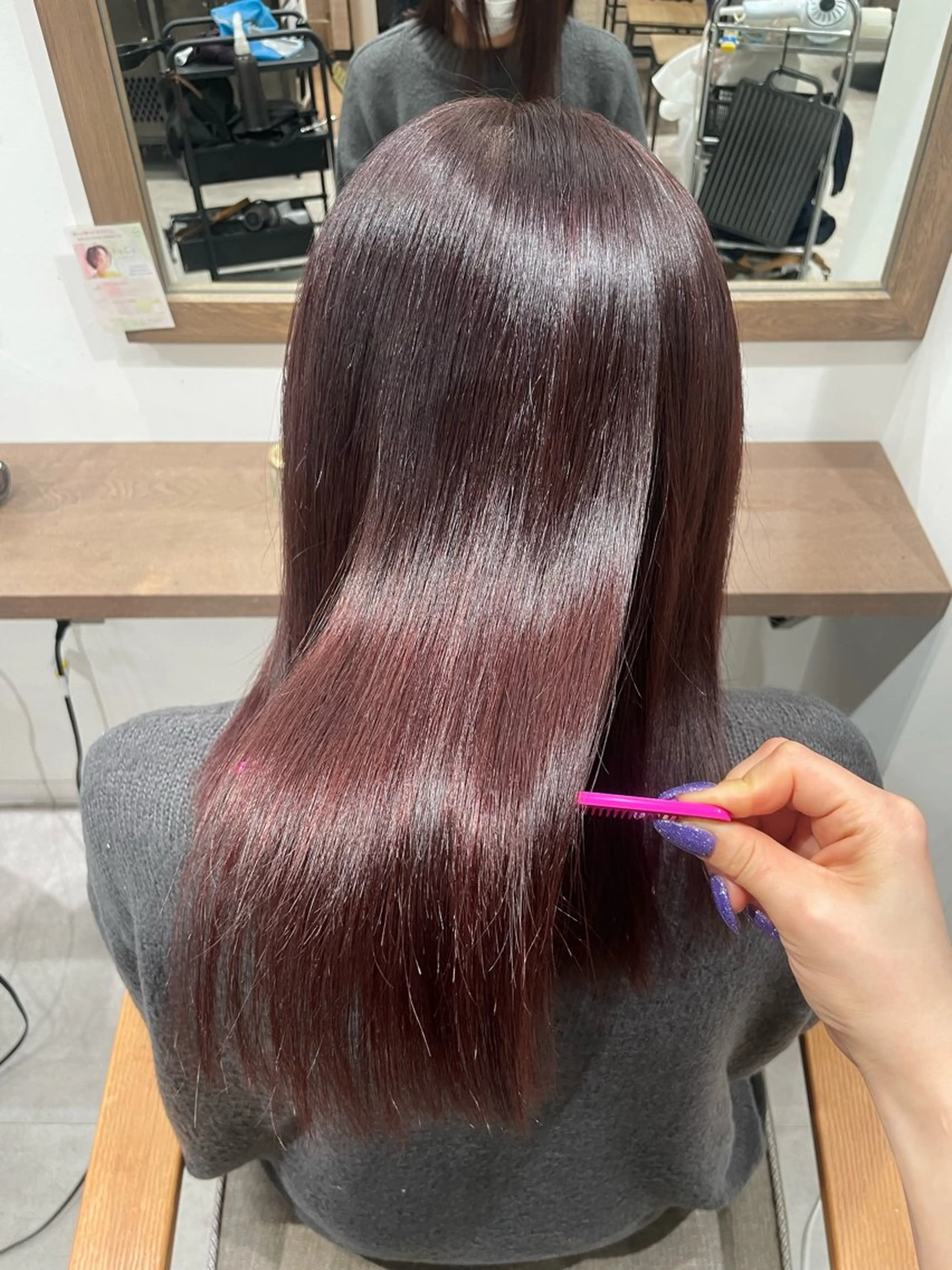 ミディアム ルナ🫐縮毛矯正 🫐髪質改善のヘアスタイル