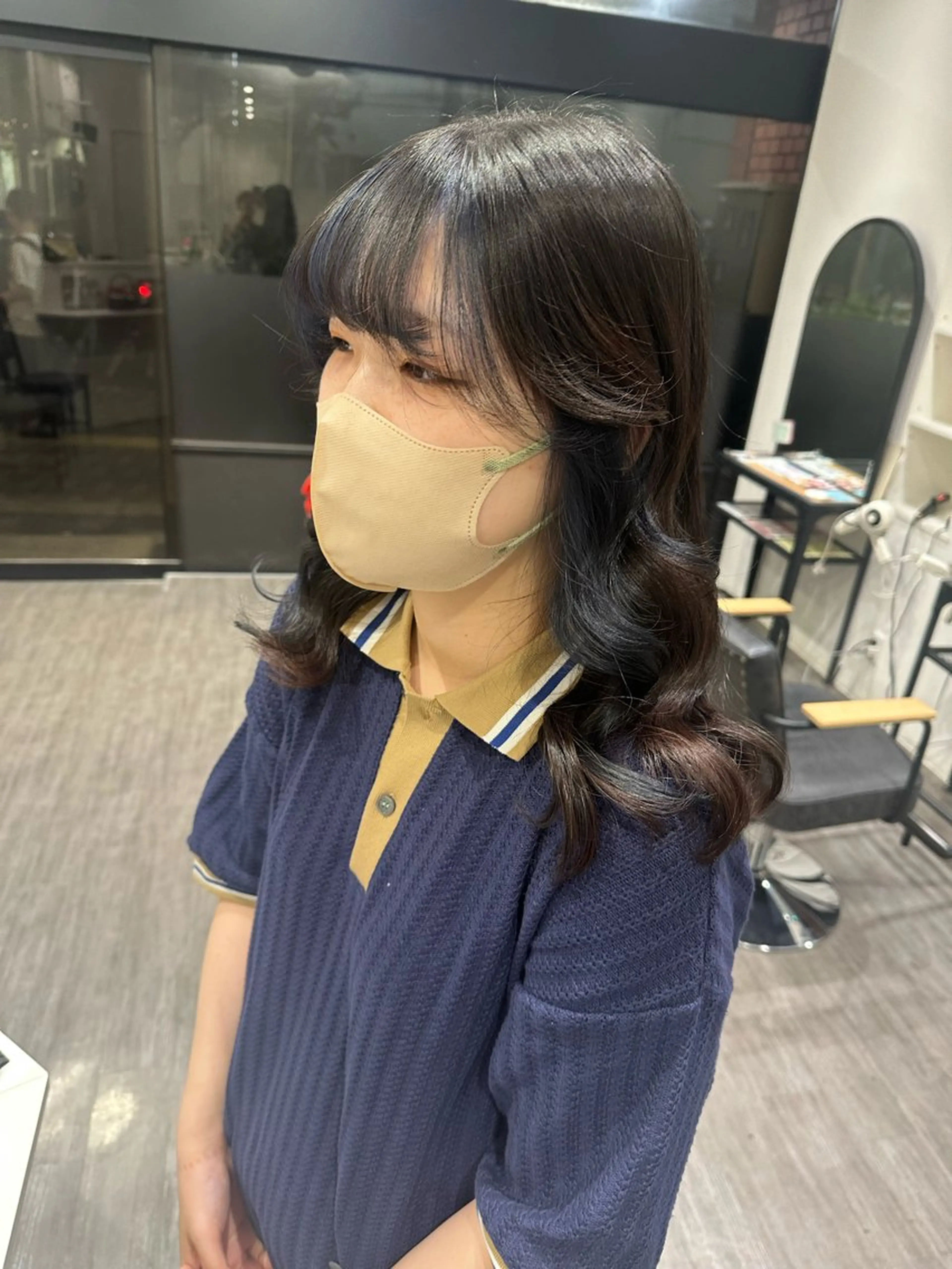 ミディアム カラー ブルーカラー ヘアカラー トリートメント 艶髪レイヤー上田 紗也🇰🇷💗のヘアスタイル