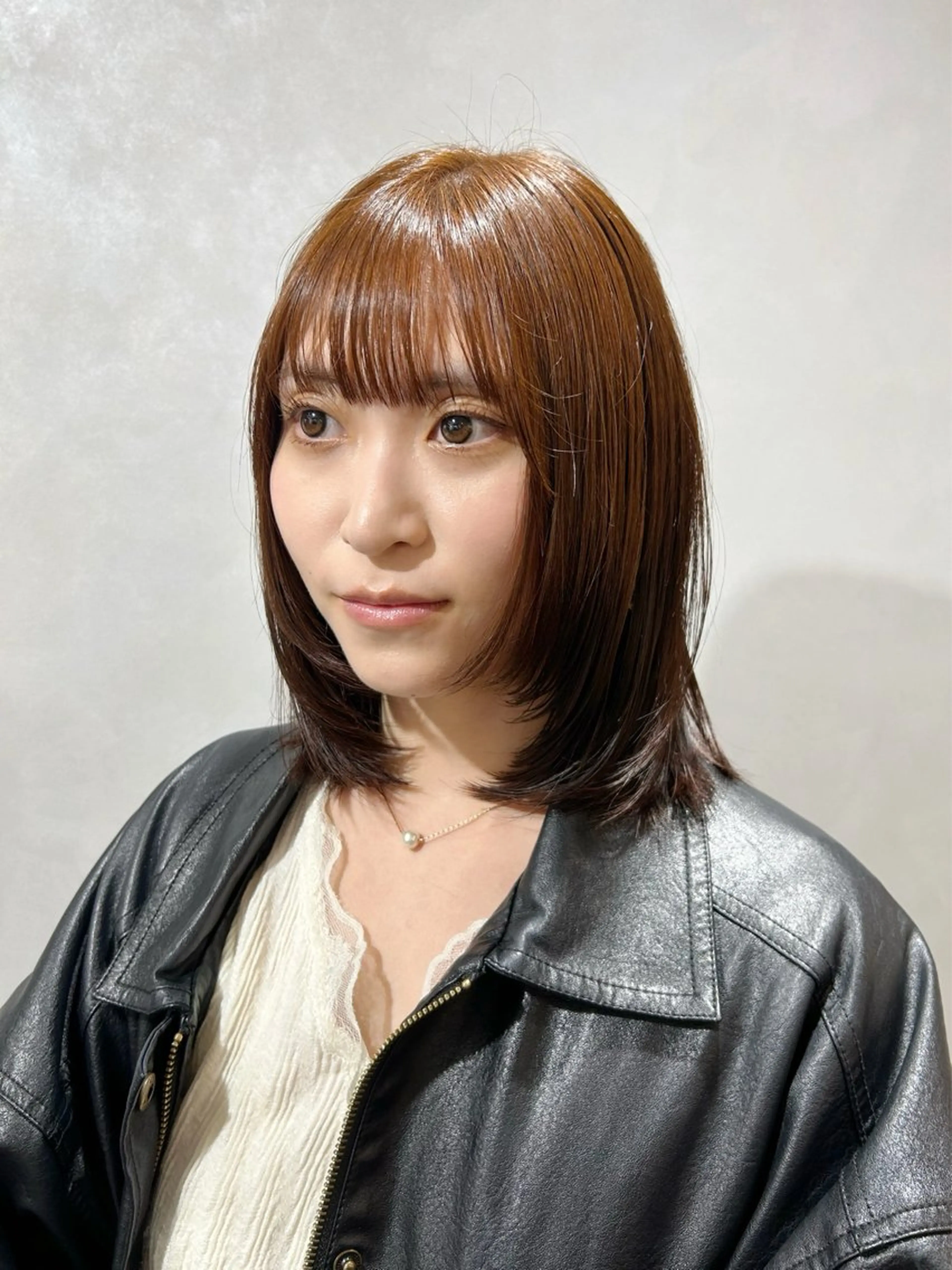 ミディアム カラー ミディアムレイヤー オレンジ レイヤーカット カット ヘアカラー 池袋/レイヤー/ 顔まわり/taigaのヘアスタイル