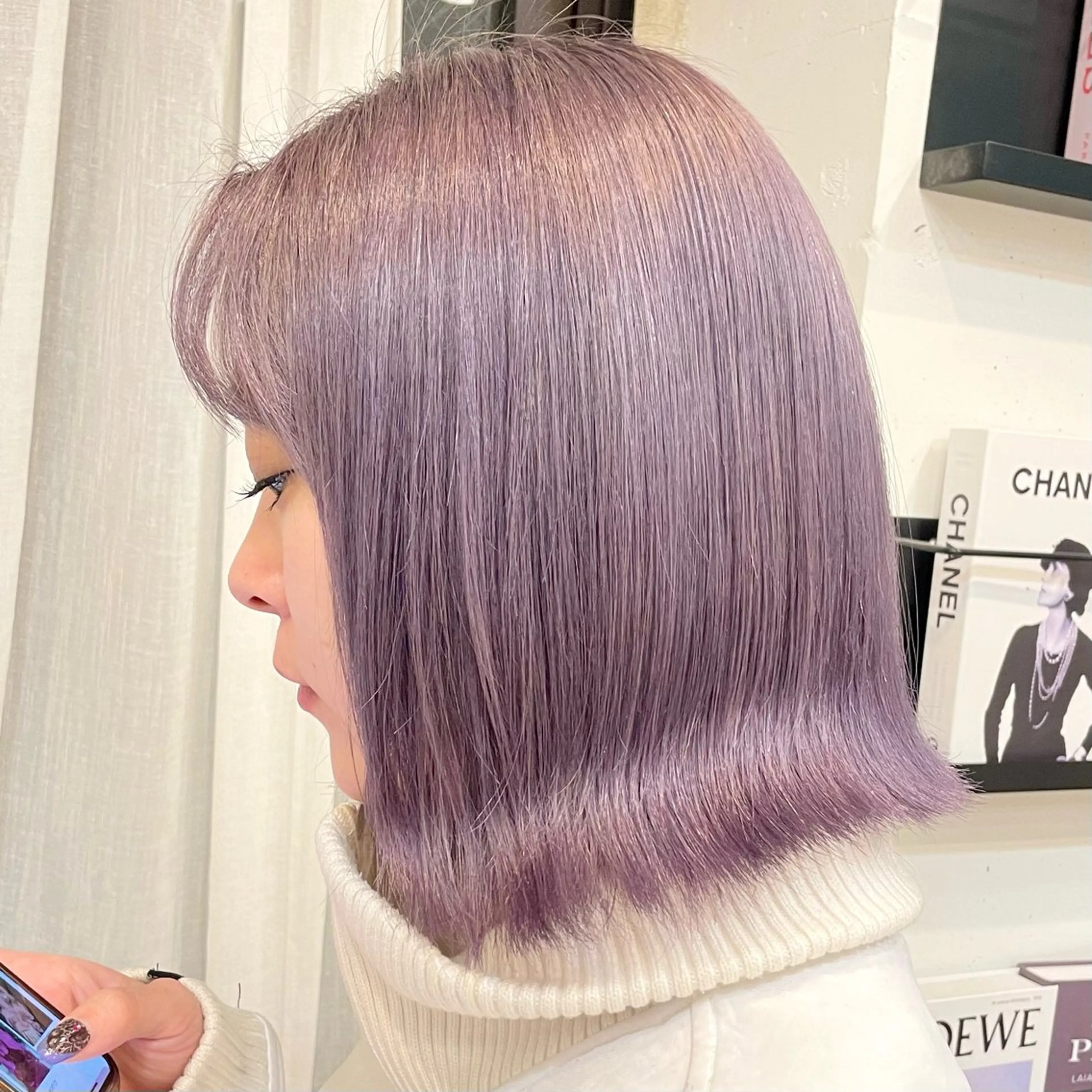カラー ブリーチ ラベンダーカラー ヘアカラー オザキクウガ/ ブリーチ/髪質改善のヘアスタイル