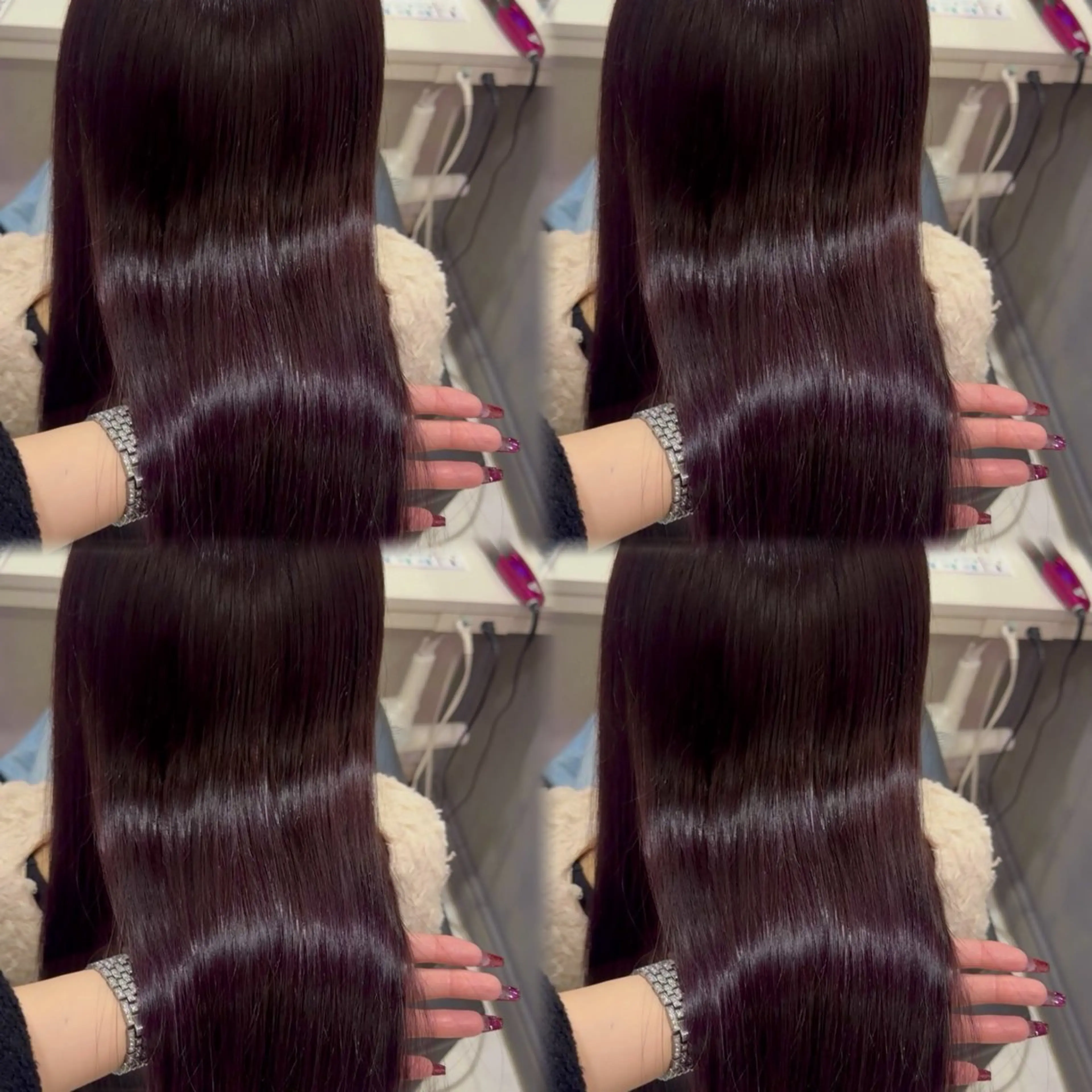 ロング カラー ヘアカラー トリートメント 🦋REISA🦋 エクステ×ハイトーンのヘアスタイル