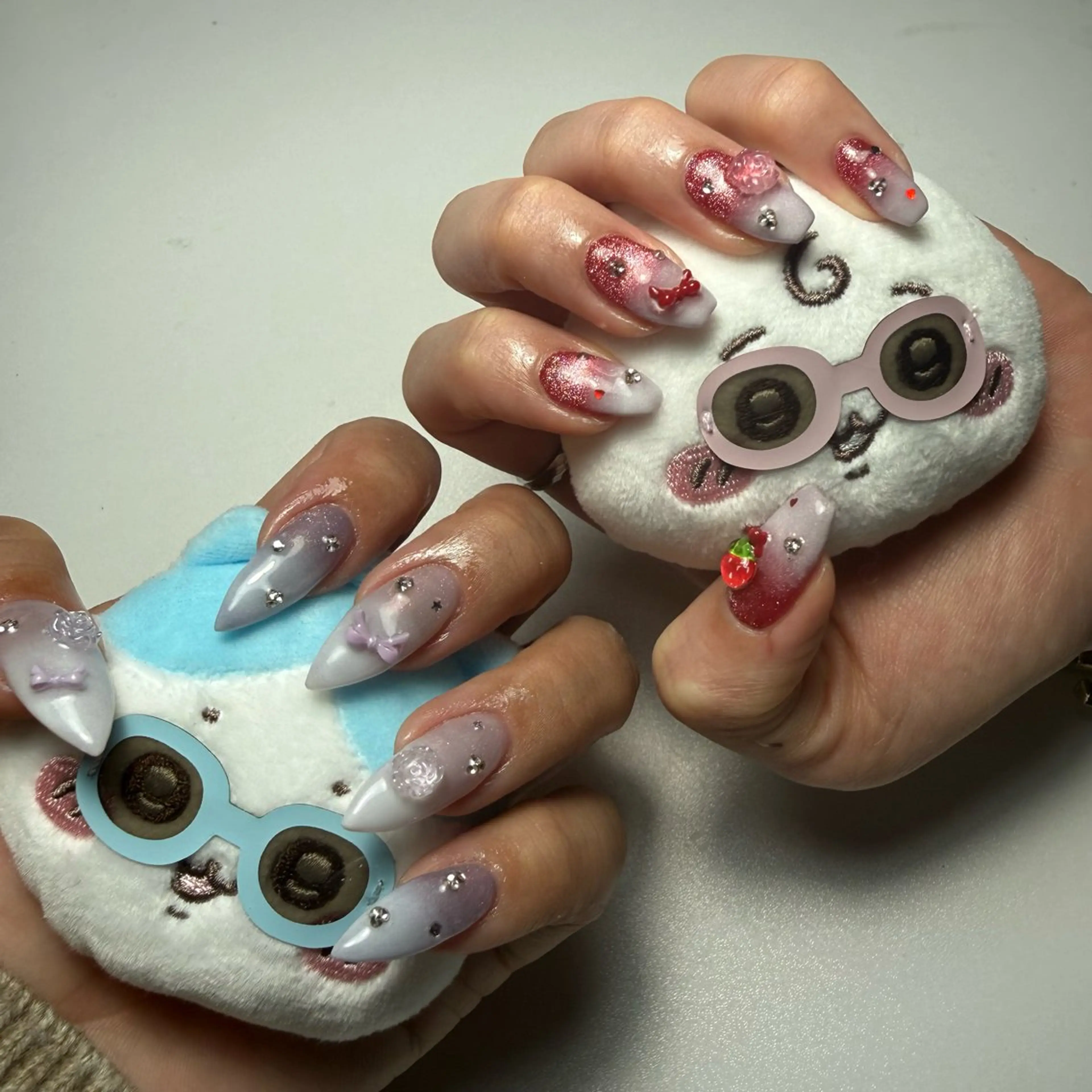 ネイル チークネイル フラッシュネイル フットネイル ジェルネイル ハート ハンドネイル Sugar. ひかり໒꒱˚.*のネイルデザイン