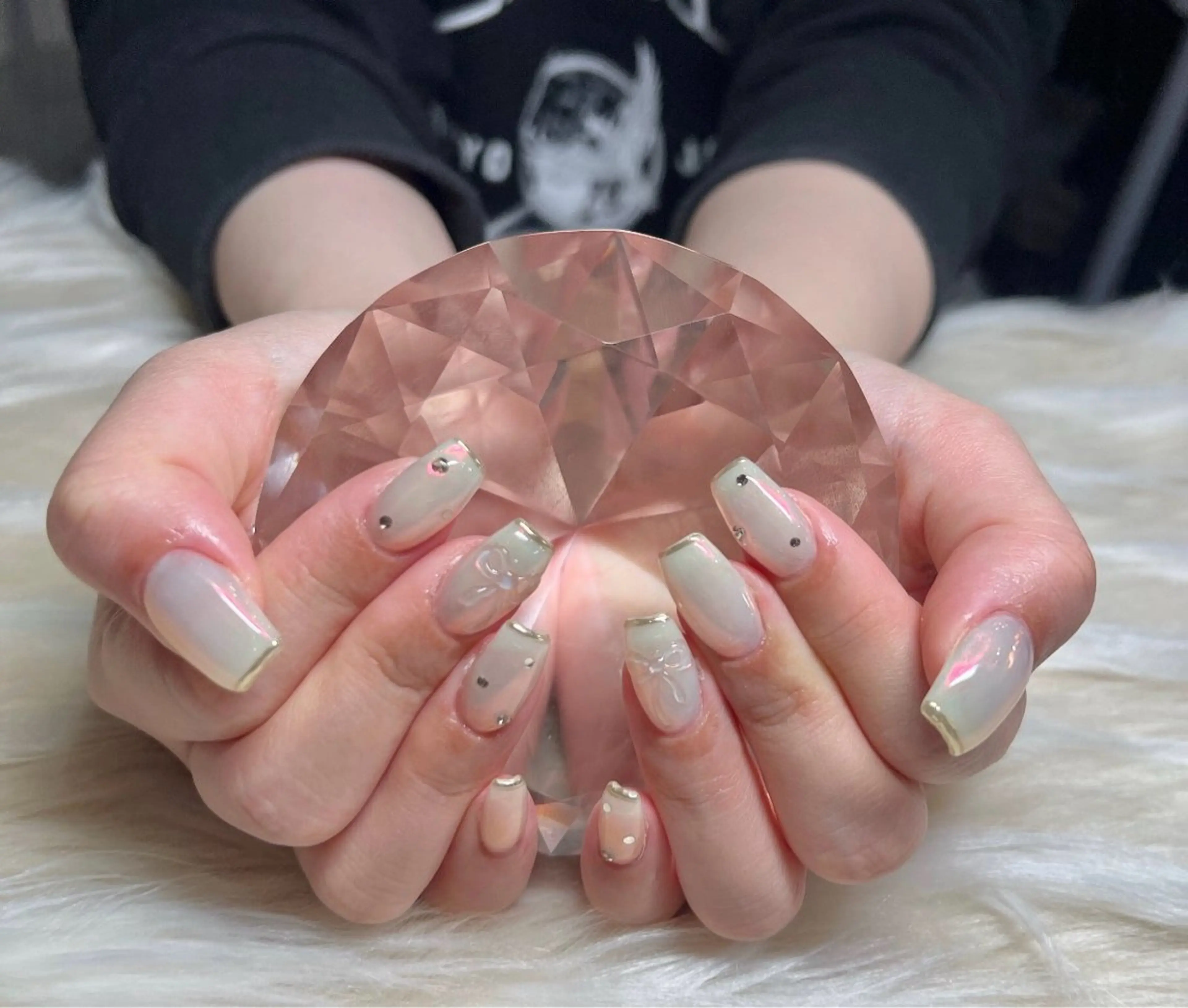 ネイル ボルドー 長さ出し フレンチネイル ジェルネイル グラデーション ハンドネイル Nail&eye Belire 新宿のネイルデザイン