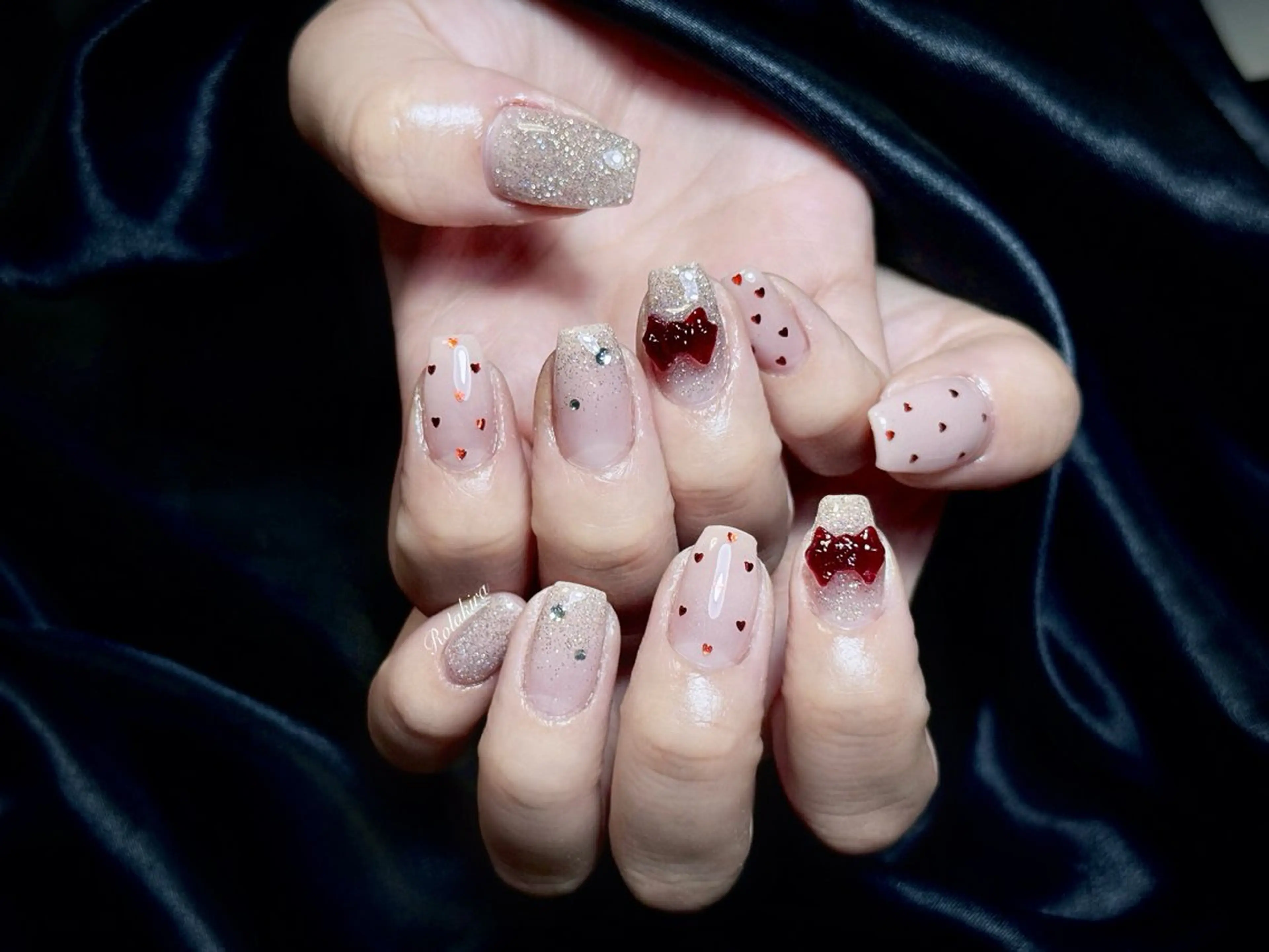 ネイル チークネイル 長さ出し フレンチネイル ジェルネイル 韓国ネイル ハンドネイル Rola kira 麗のネイルデザイン