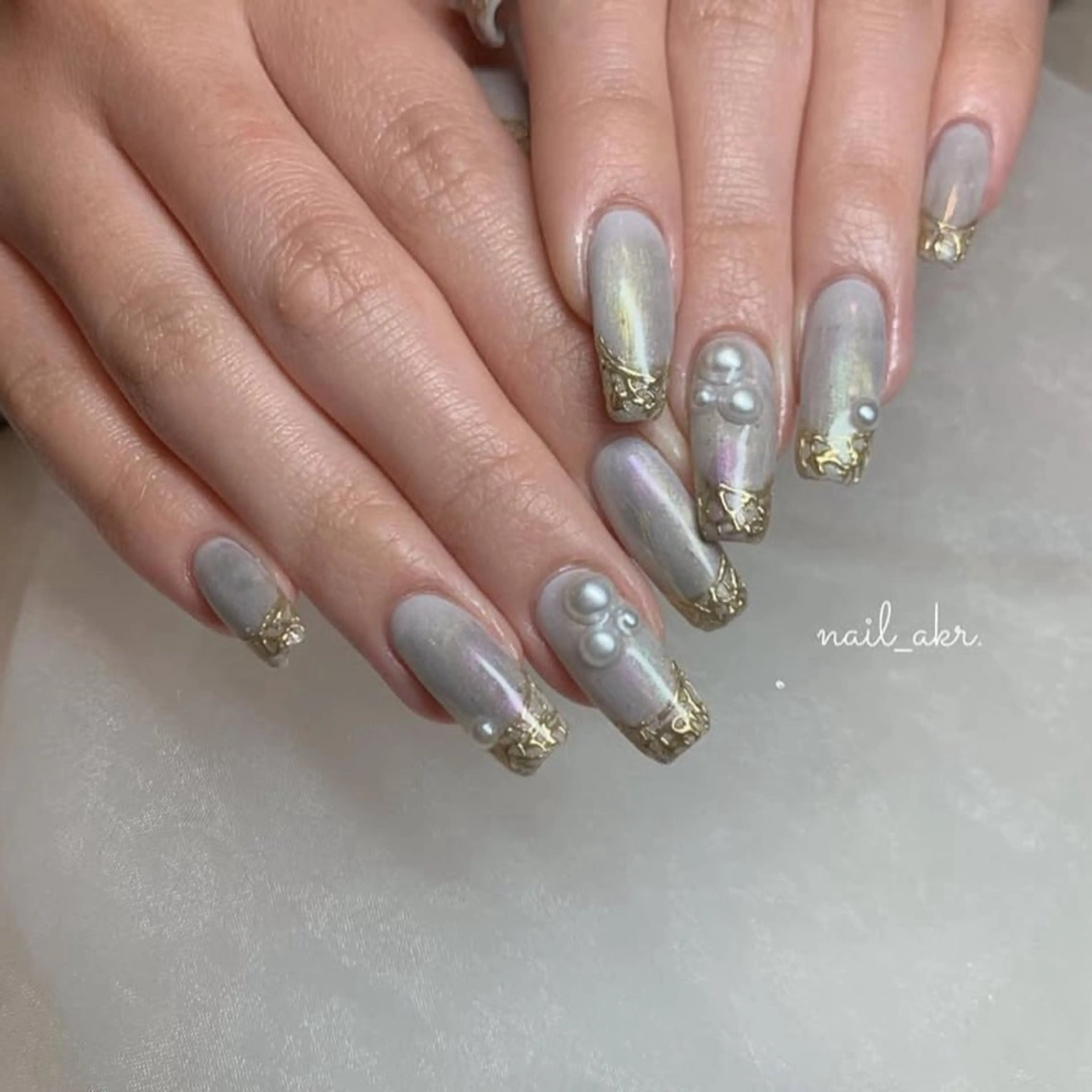ネイル オーロラネイル キラキラネイル ハンドネイル nailAVANCE akariのネイルデザイン