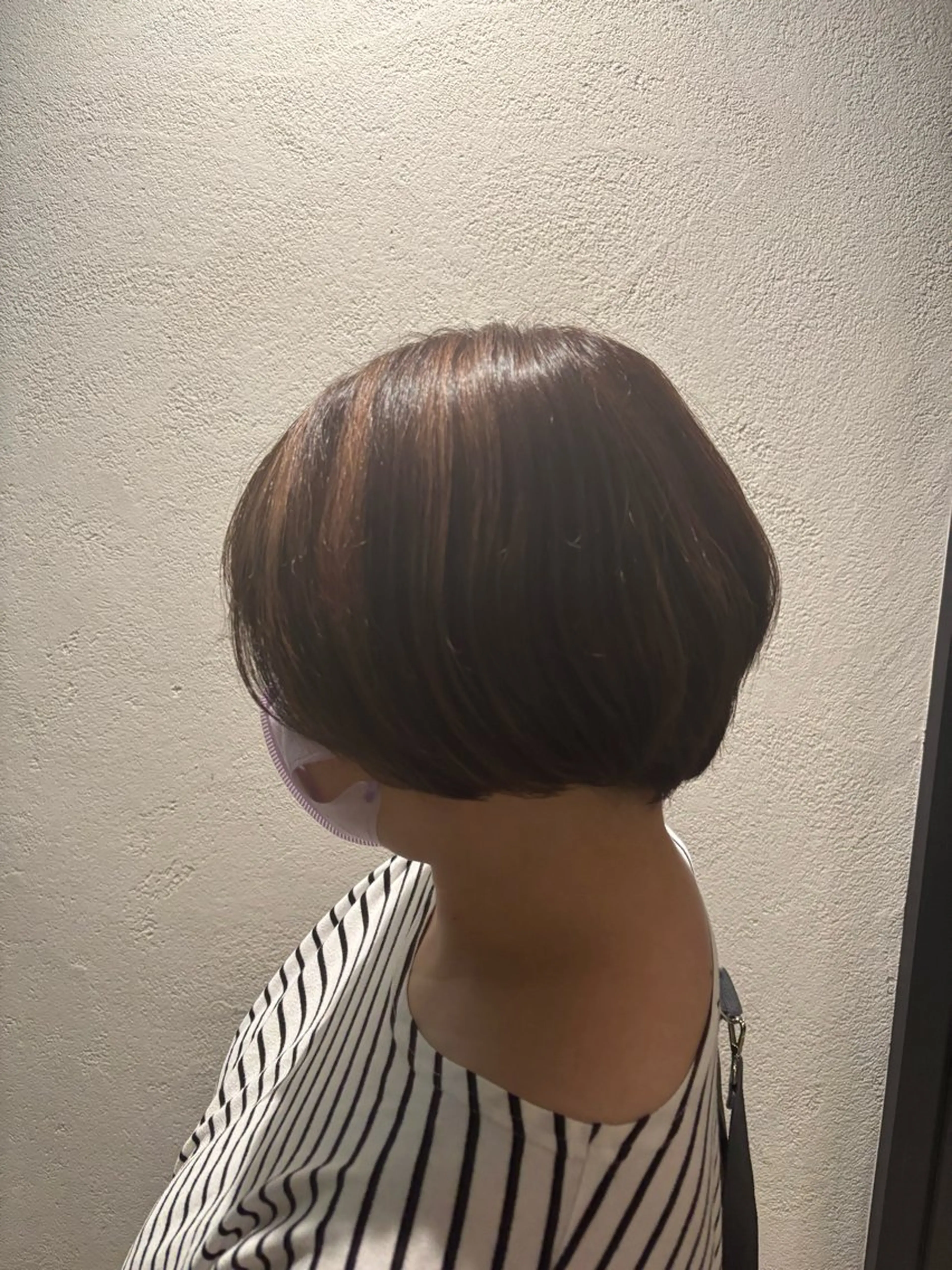 ショート カラー ブラウンカラー ハイライトカラー オレンジ オレンジブラウン ハイライト ブリーチモデル募集 古内柊のヘアスタイル