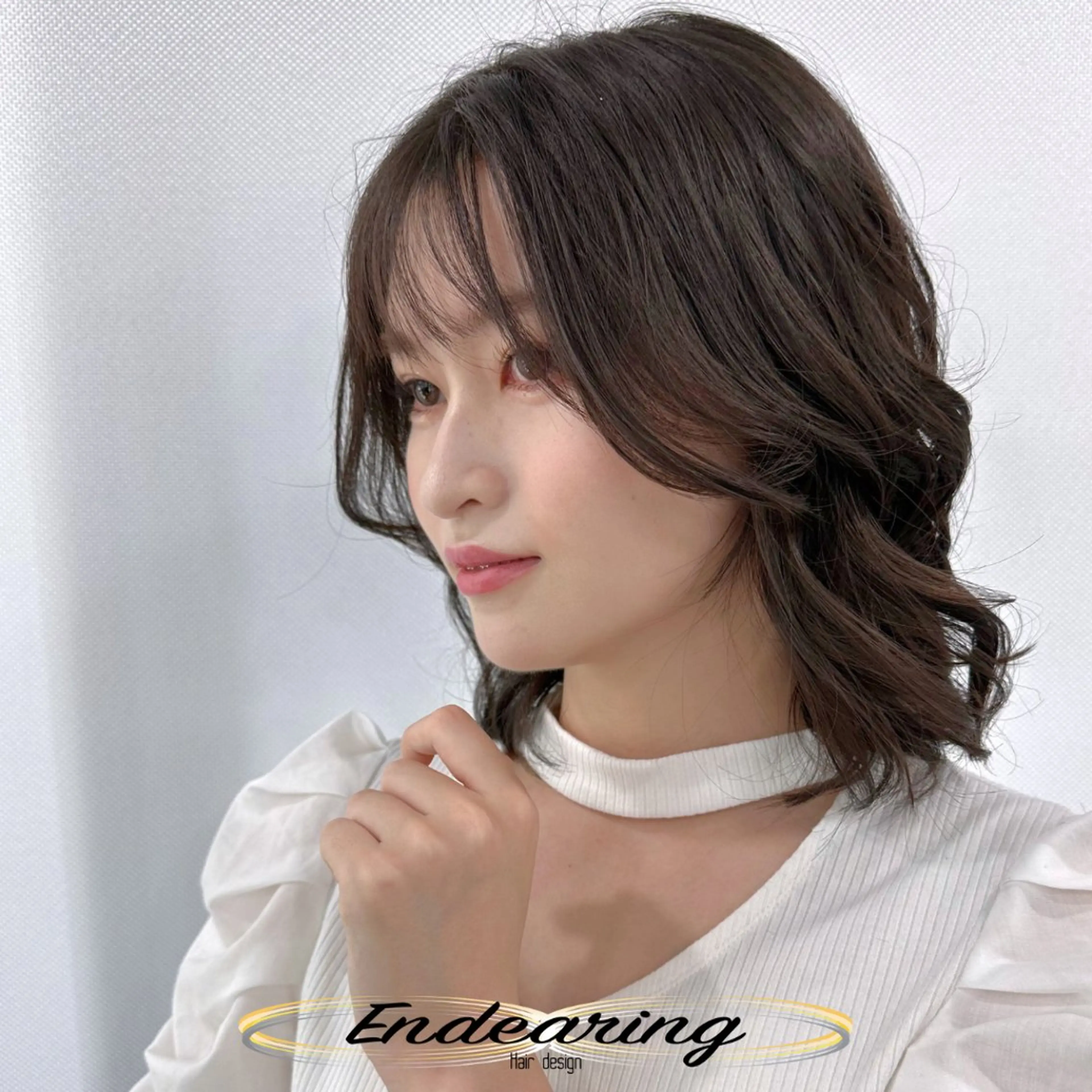 ミディアム 顔周りカット レイヤーカット 外ハネヘア トリートメント カット トリートメント Endearing 銀座/レイヤーカットのヘアスタイル