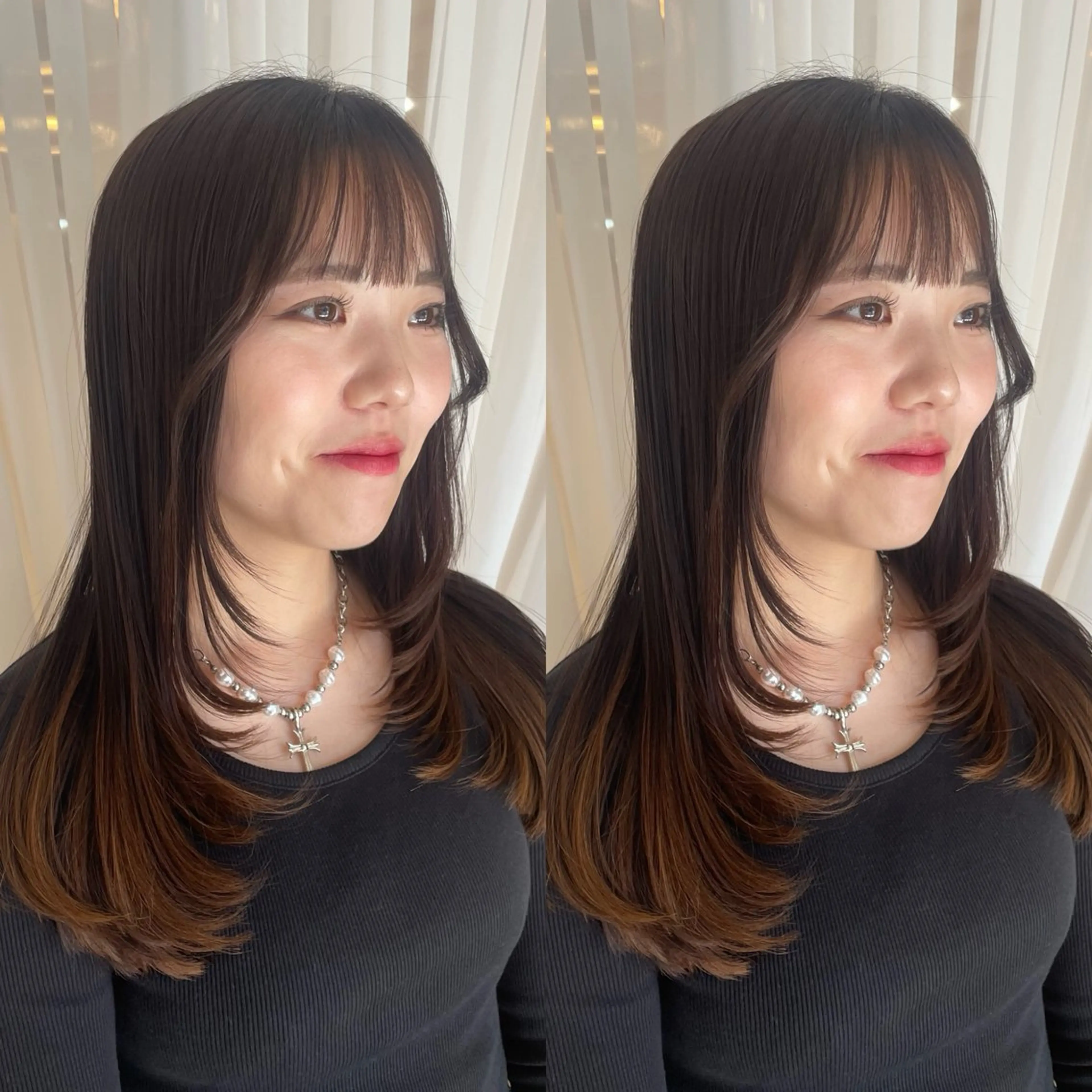 ロング レイヤーカット カット トリートメント ヘアセット ブリーチ無しダブル カラー🦕まどかのヘアスタイル