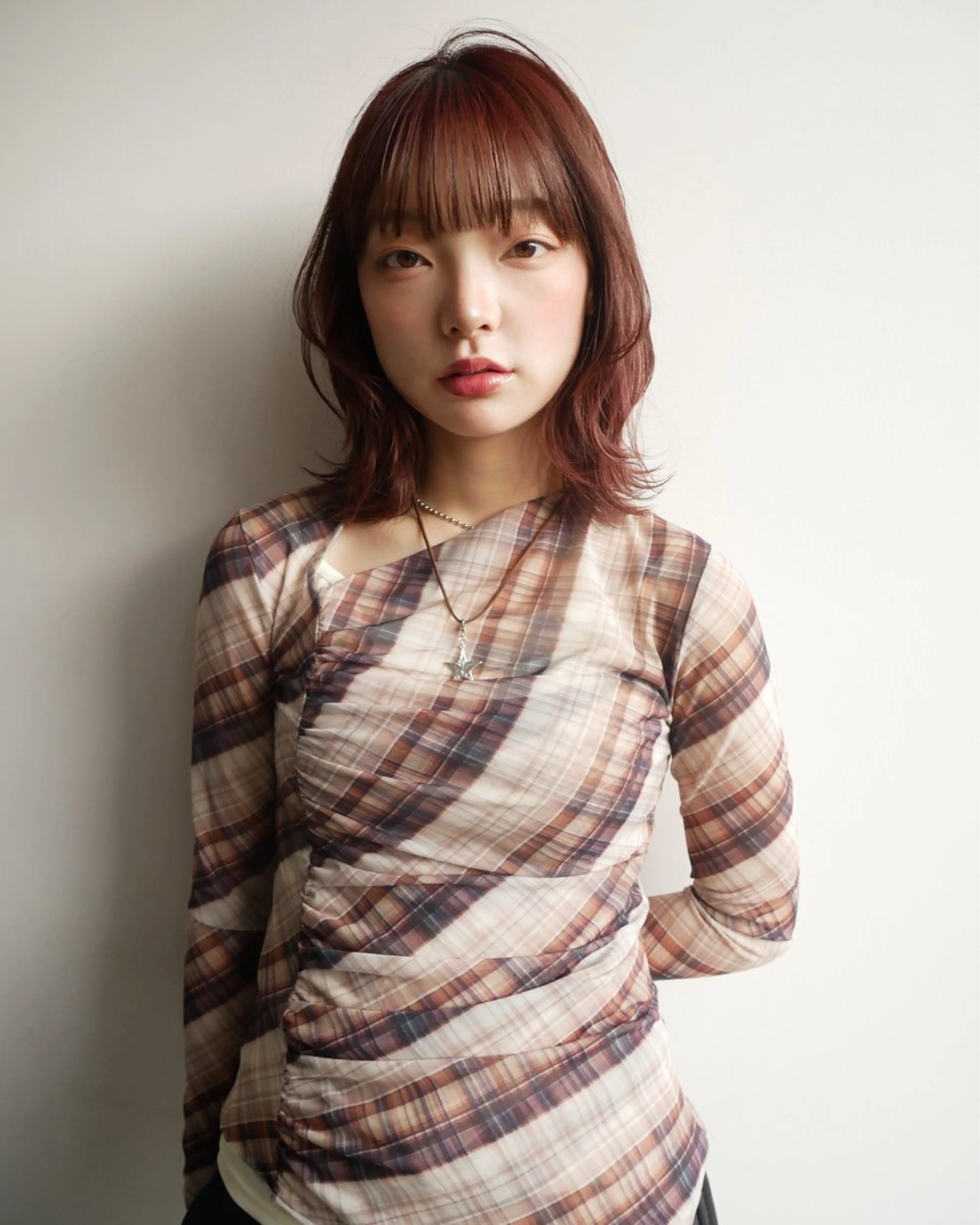 ミディアム カラー ヘアカラー ヘアセット 森田遥奈/透明感カラ ー/似合わせカットのヘアスタイル