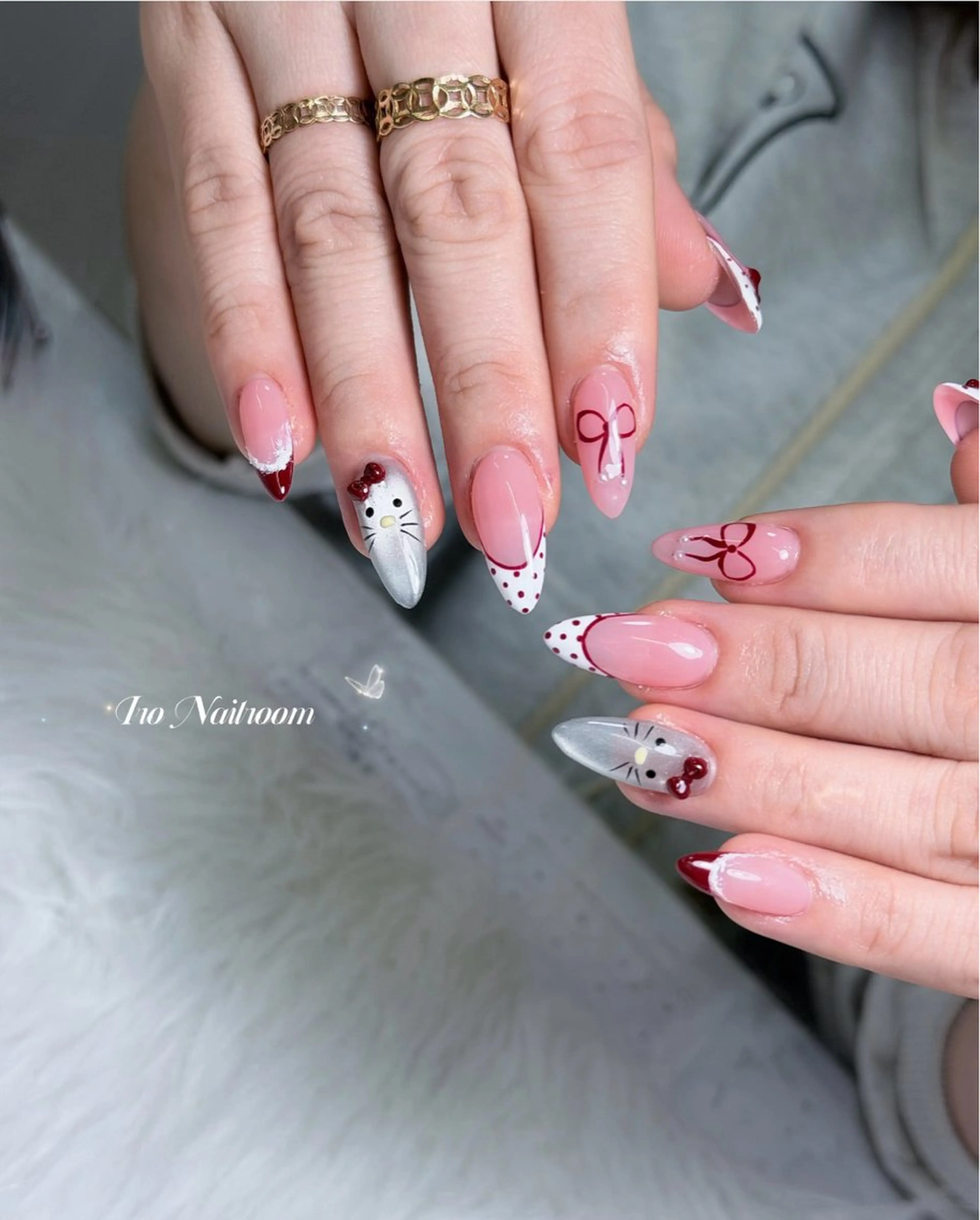 ネイル チークネイル フレンチネイル グラデーション 韓国ネイル マグネットネイル IRO NAIL MiAのネイルデザイン
