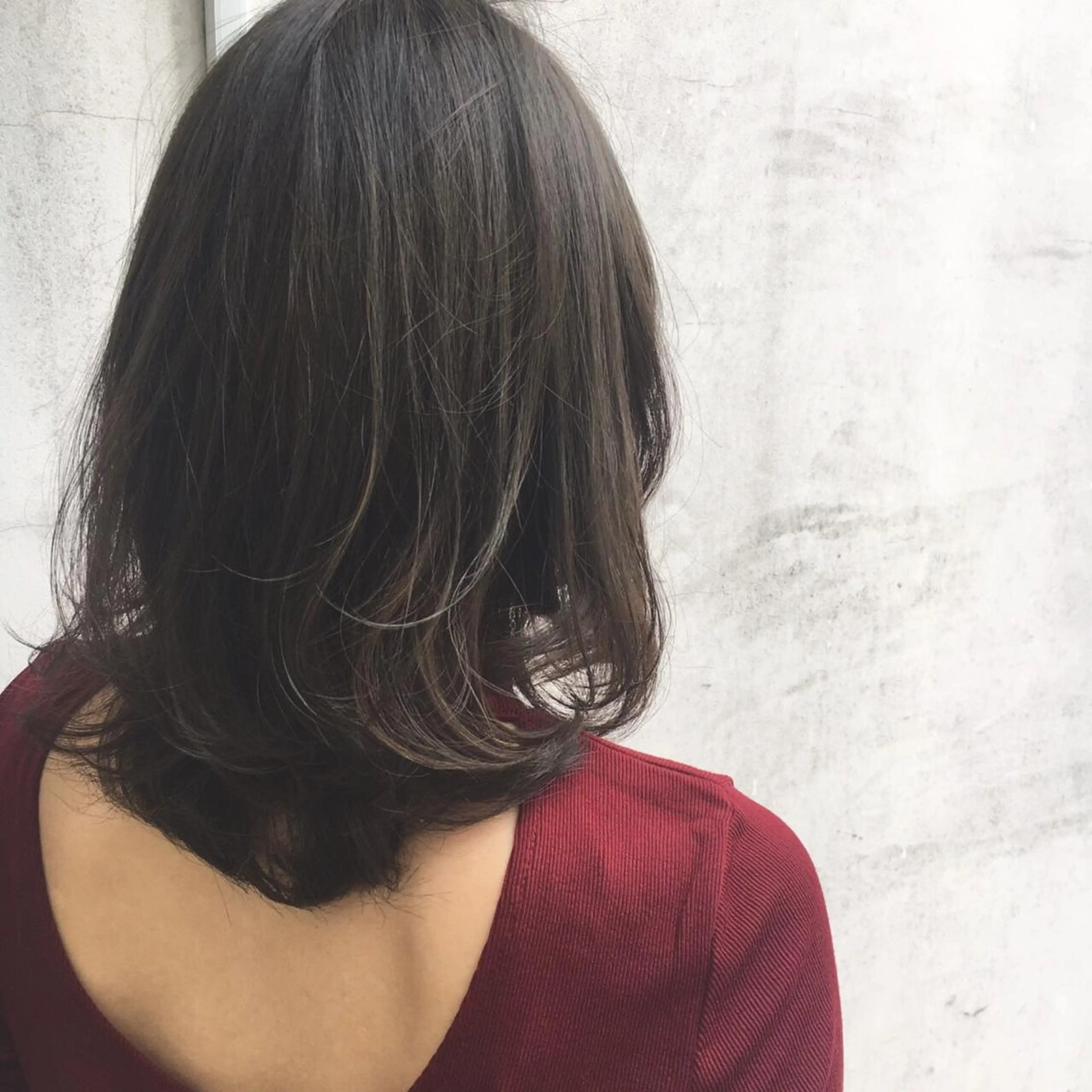 ミディアム カラー 透明感カラー ネイビーカラー 上田 ヒロツグのヘアスタイル