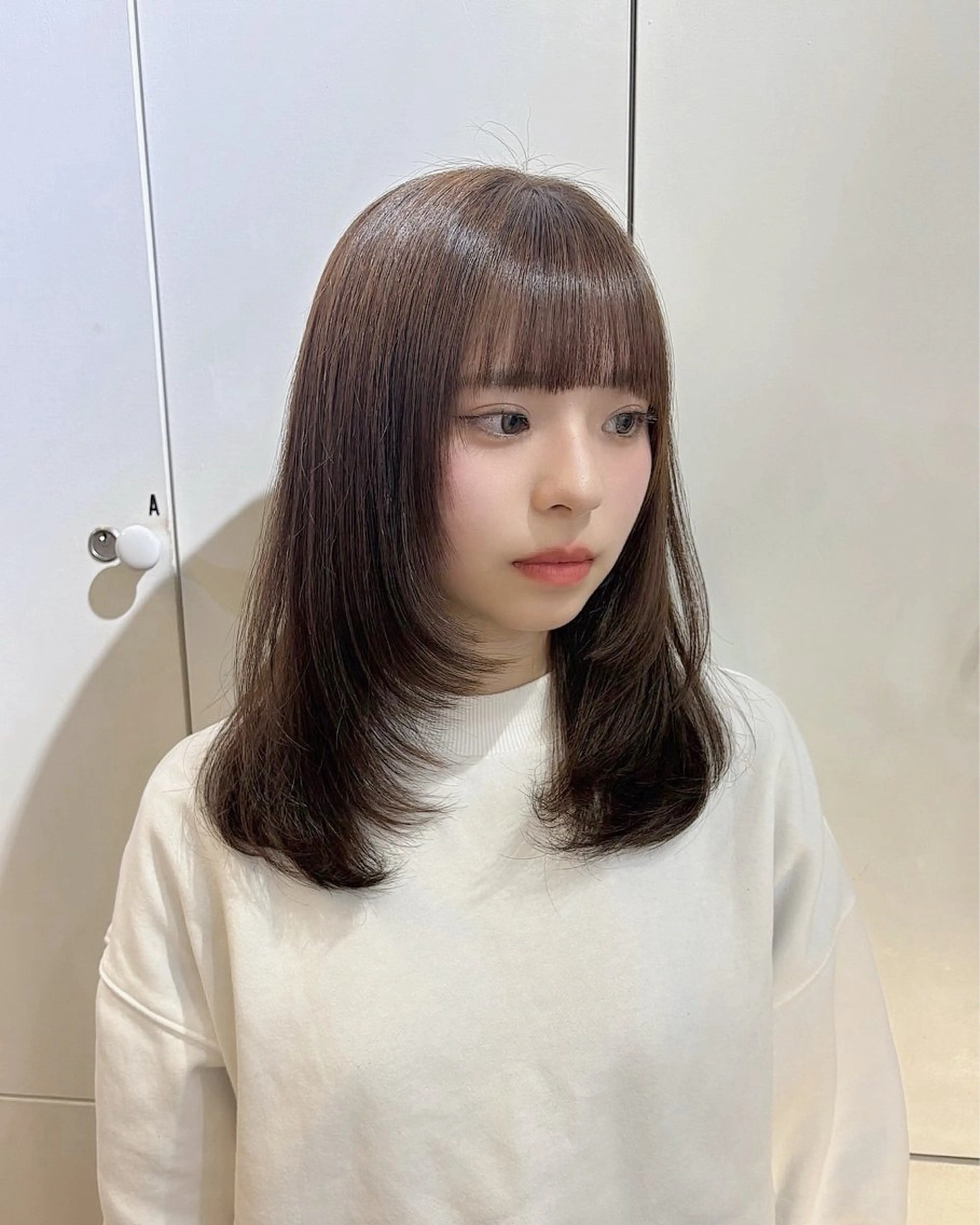 ミディアム カラー レイヤーカット カット RINO/似合わせ /女性専用𖧷のヘアスタイル